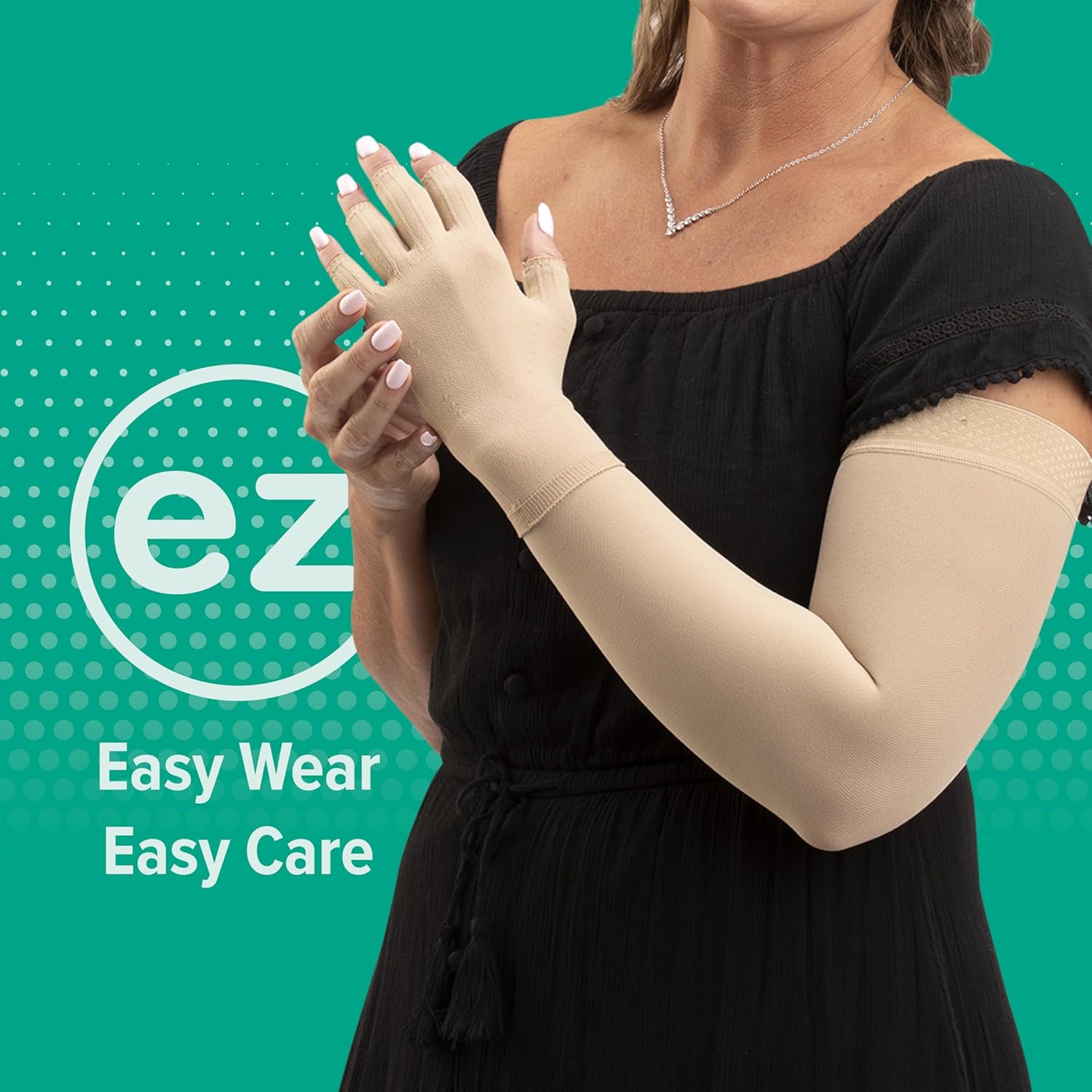 Juzo Dynamic Varin 3512 30-40mmhg MAX Armsleeve with Silicone Top Band for Women