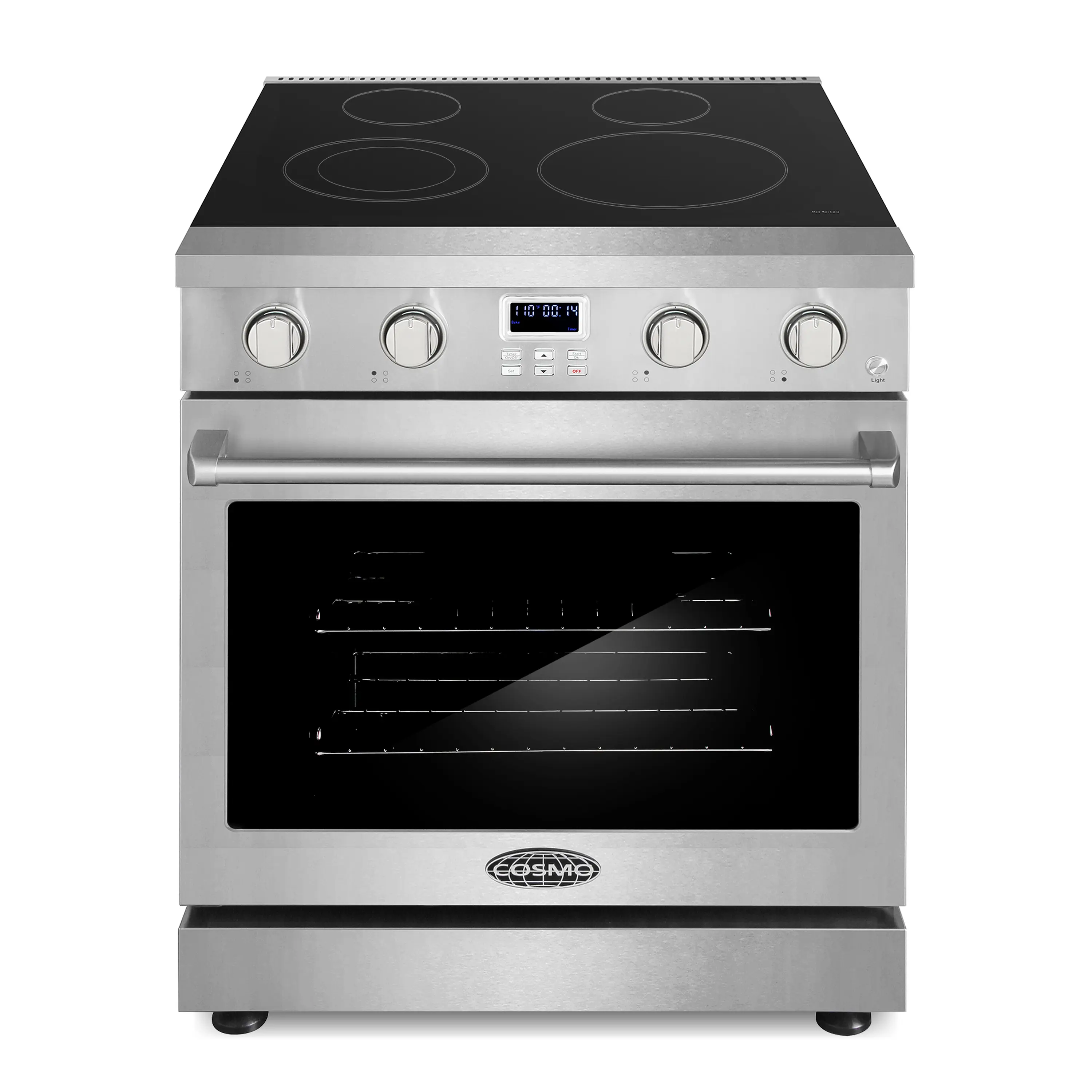 Cosmo 30-Inch Electric Range with 4 Burner Glass Cooktop and  4.8 Cu. Ft. Convection Oven in Stainless Steel (COS-ERC304KBD)