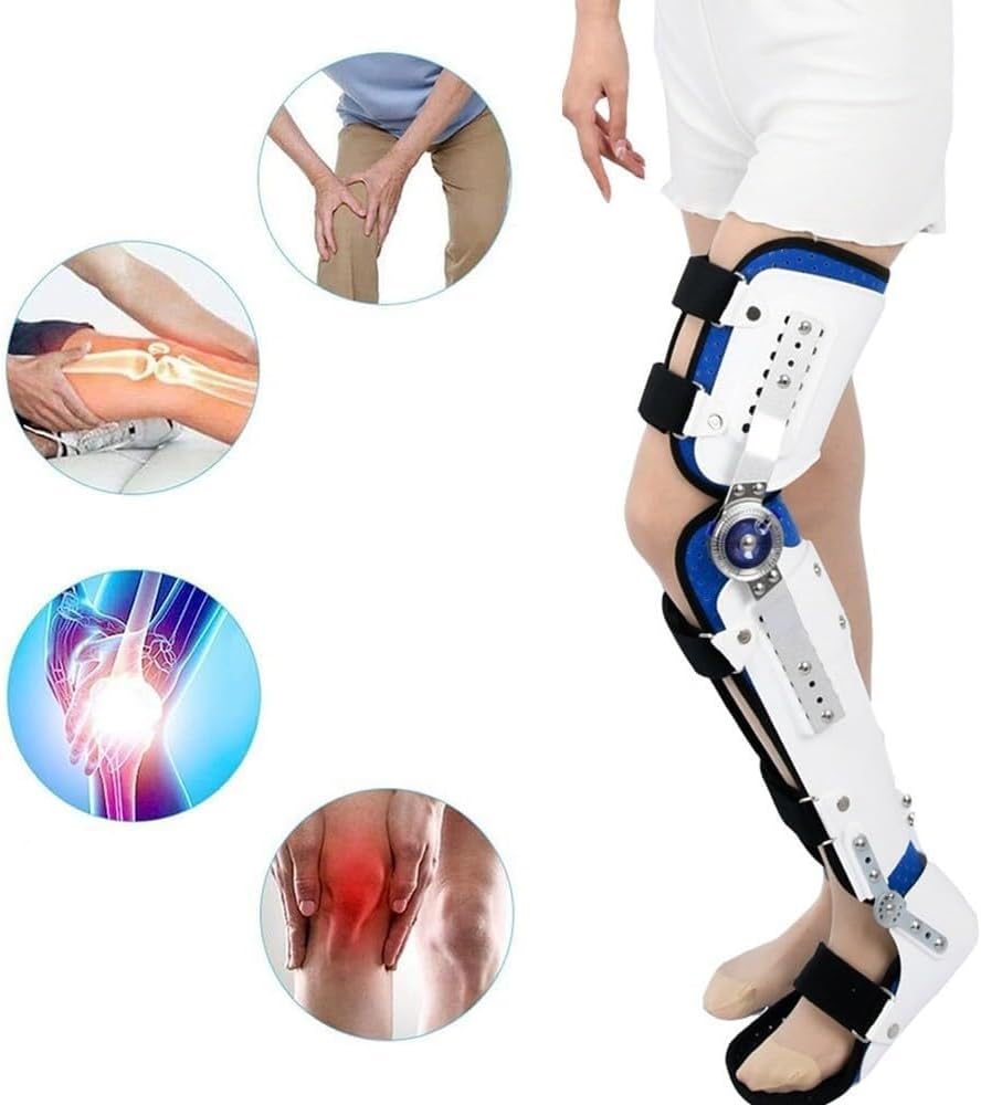 Stabiliser Walking Fixed Brace Hip Knee Ankle Foot Orthosis Brace Leg Braces Fracture and Lower Limb Paralysis Adjustable Height Width Knee Joint Ankle Foot Support(Left)