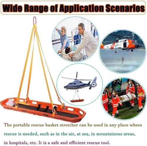 Compact Emergency Rescue Stretcher - 595 lbs Weight Limit, Stainless Steel Lifting Points, Safety Belts, Ideal for Air, Sea & Wilderness Rescue Scenarios
