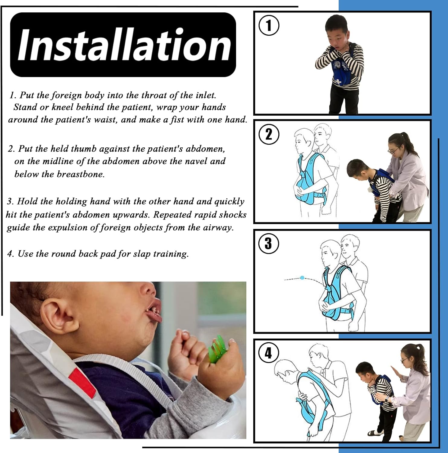 Anti Choking Obstruction Trainer Vest - Heimlik Practice Training Model Education for Nurse & Student First Aid Teaching Accessories (Small for Kid)