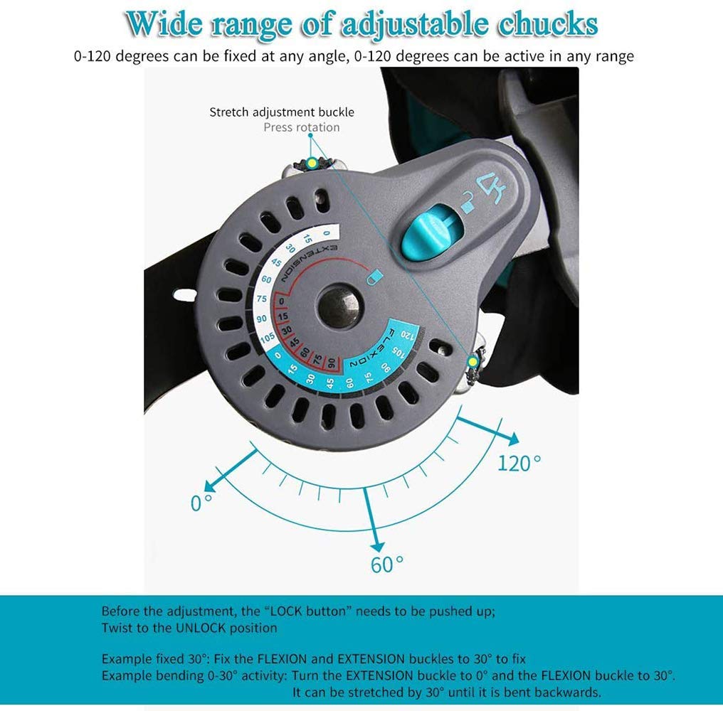 Hinged Knee Brace, Hinged Post Op Knee Brace Adjustable Leg Stabilizer Recovery Immobilization After Surgery Fracture Post-Op Meniscus Tear(