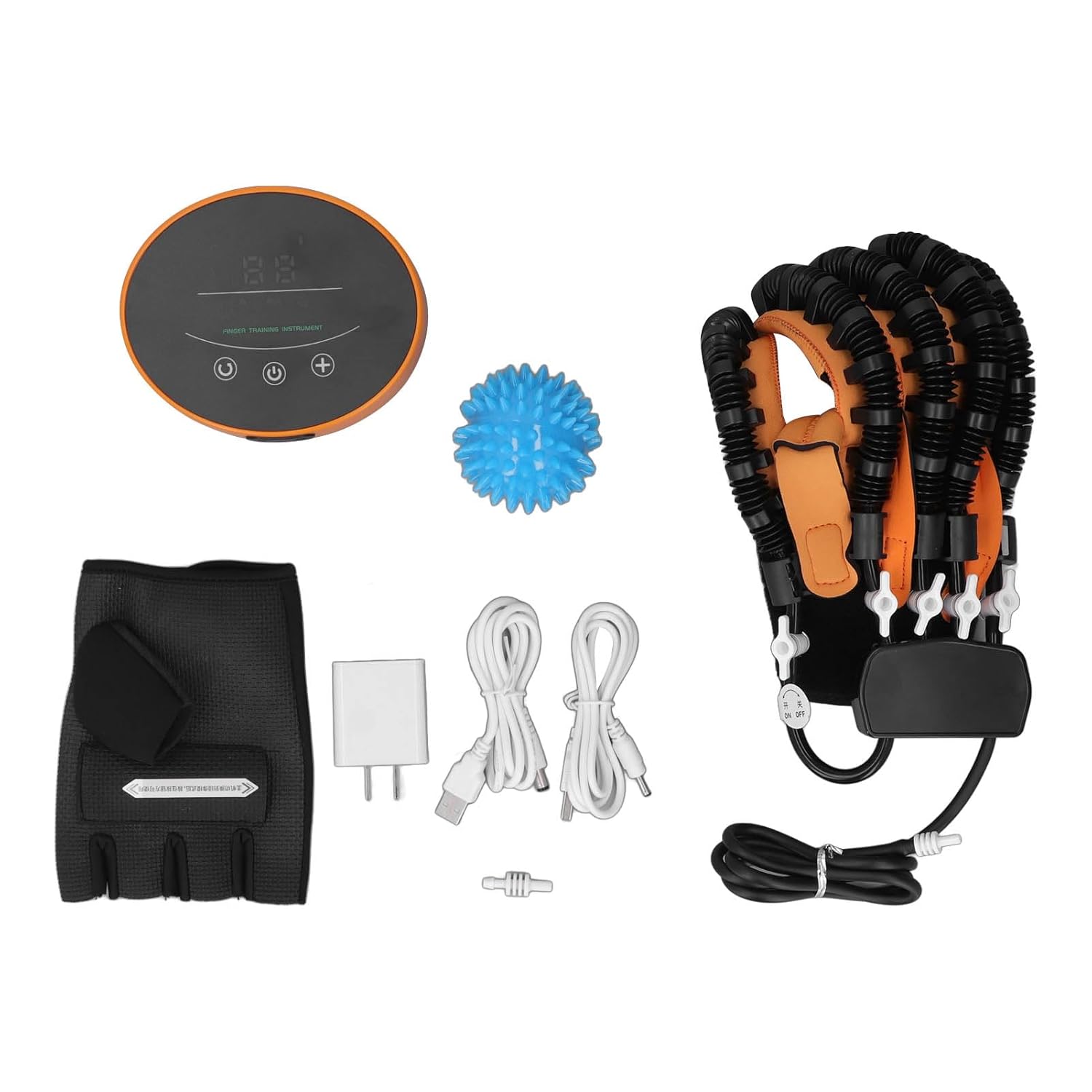 Finger Robot Gloves Splint, Finger Hand Rehabilitation Robot Smart 3 Pump Power Promote Recovery Stiffness Relief for Hemiplegia (Right Hand XL)