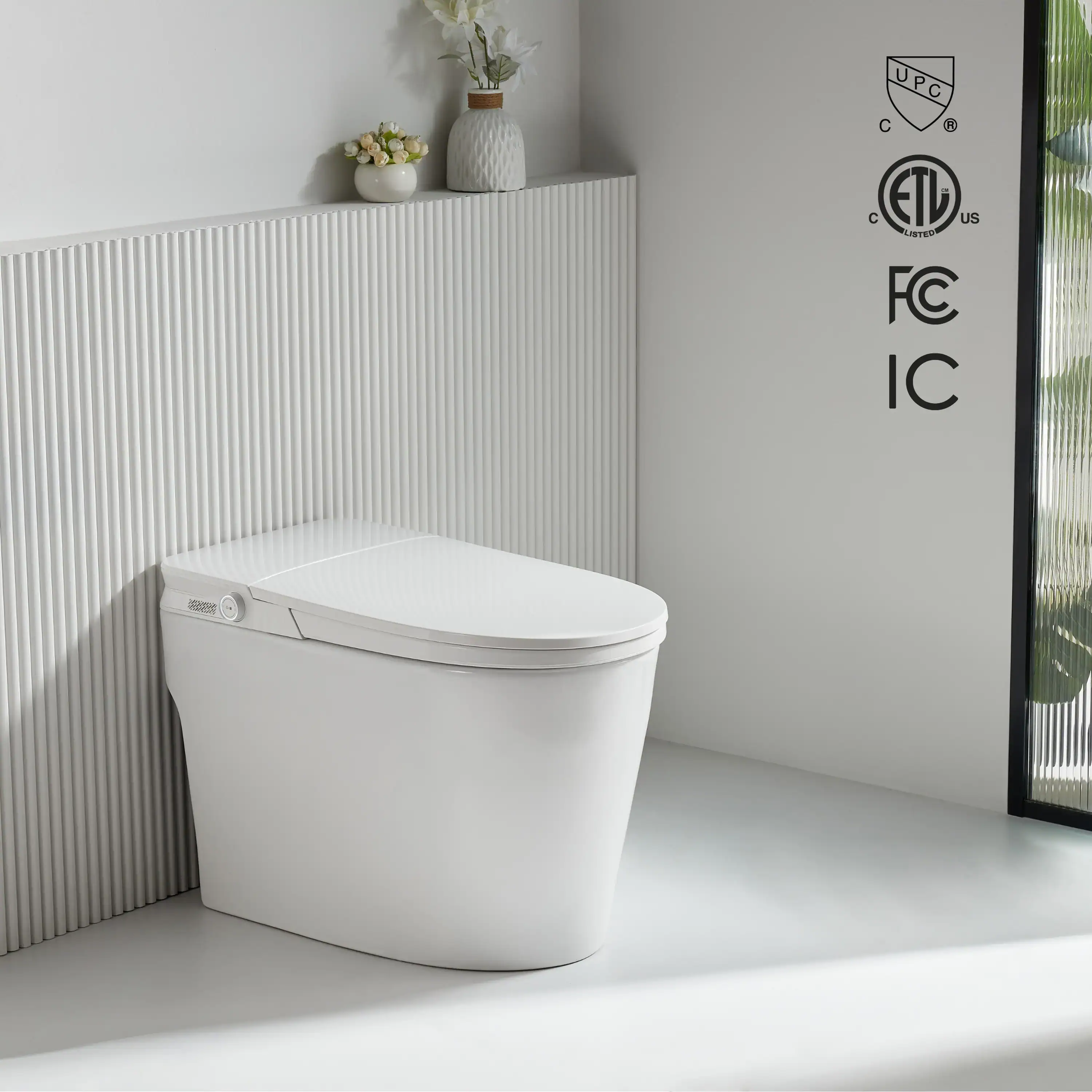 Forno Acqua Luxurious Smart Toilet, Includes Auto Flush, Powerful Flush, Sleek Tankless design Ideal for Powder Rooms (CSTS00)
