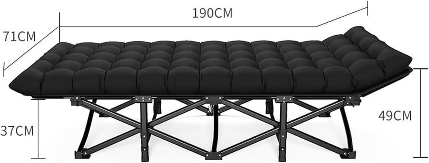 TIST Lightweight Folding Bed Lightweight Steel Tubular Frame, Portable Foldable Adult Bed, Suitable for Guests, Camping, Home Office, Vacation and Hospital Use. Camping Folding Bed