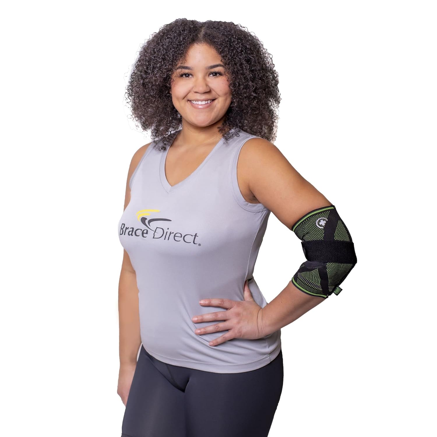 Brace Direct Knit Elbow Breathable Compression Sleeve with Strap for Elbow Pain, Golfers or Tennis Elbow, Epicondylitis, Tendonitis, Arthritis- Forearm Brace for Men or Women- Bort