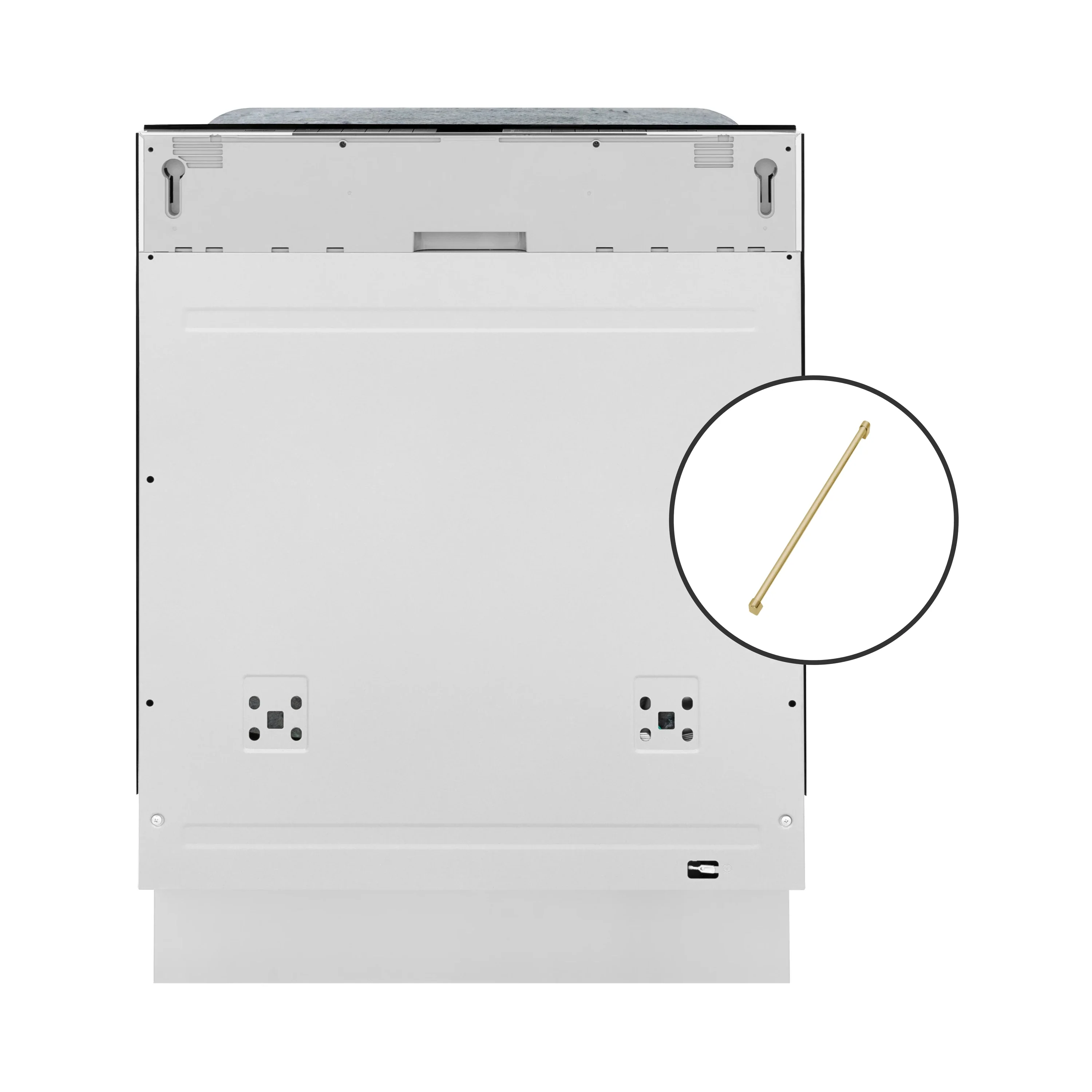 ZLINE Autograph Edition 24-Inch Monument Series 3rd Rack Top Touch Control Tall Tub Dishwasher in Custom Panel Ready with Gold Handle (DWMTZ-24-G)