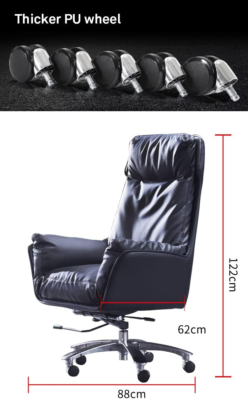 High Back Executive Chair Ergonomic,Managerial Computer Desk Chair Flip Up Armrest Big Tall with Adjustable Lumbar Support High Back Executive Task Swivel Leather Chair C,Brown