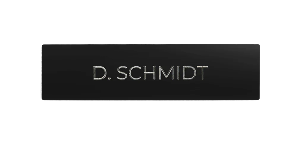 DoorBird Nameplate for One Call Button D21X  in Graphite Black - Individual Engraving