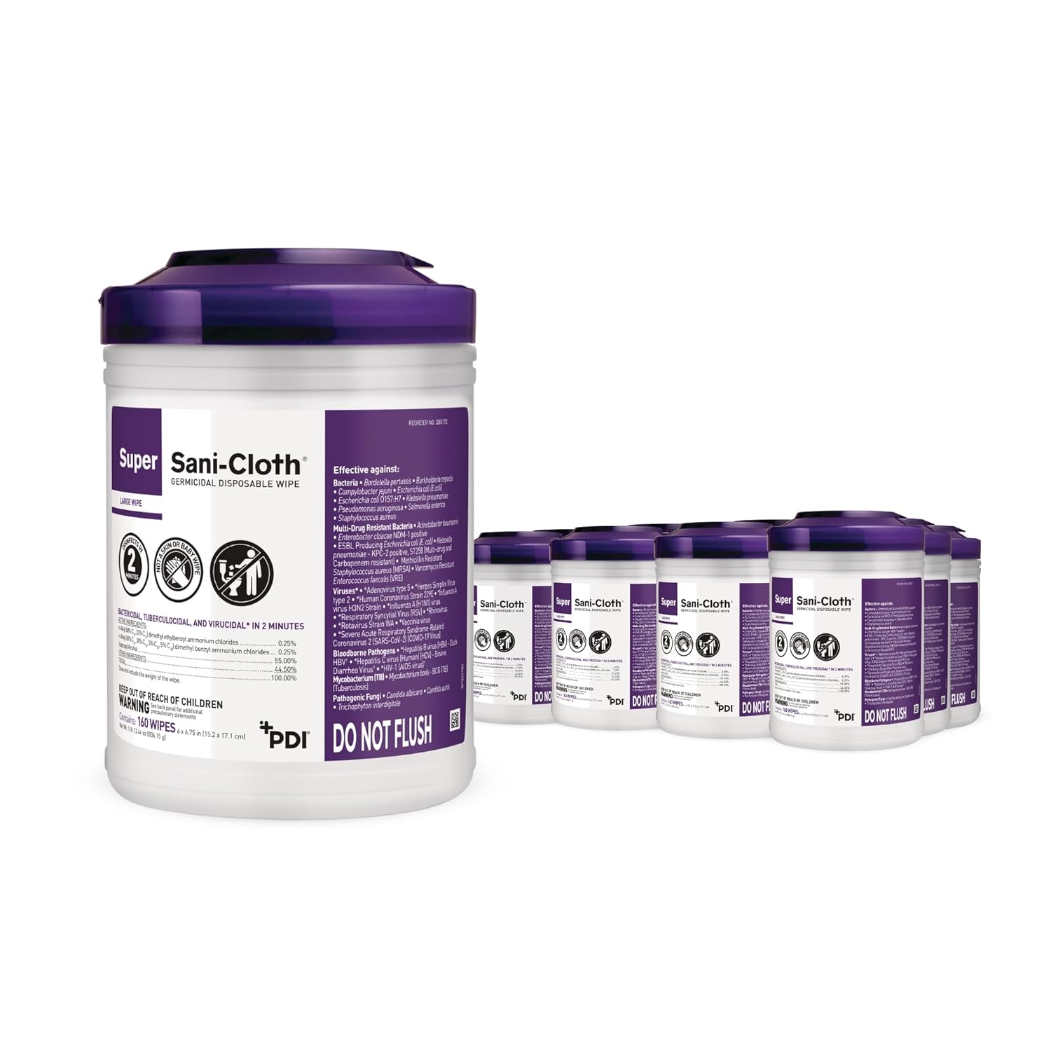 Super Sani-Cloth Germicidal Disposable Wipe, Hospital Grade Disinfection, 160 Large 6