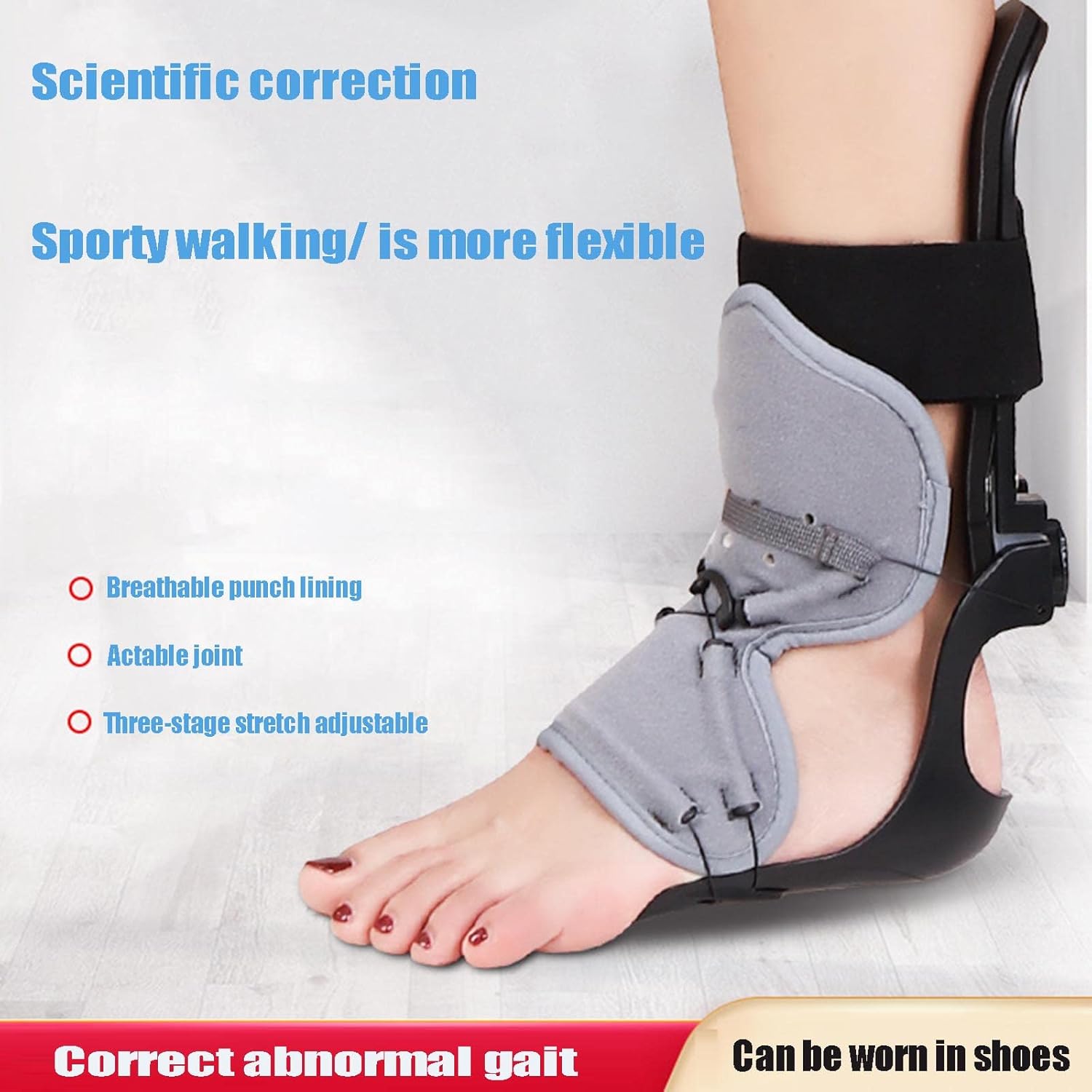 Foot Drop Orthosis, AFO Foot Drop Brace for Walking Stroke Shoes for Drop Foot Braces,Right,M(