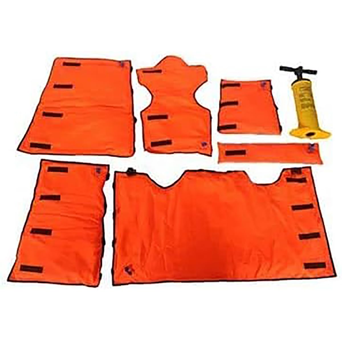 Portable First Aid Air Splint Set(6 Parts), Can be X-rayed, PVC Inflatable Multiple Combinations Emergency Vacuum Bone Fracture Immobilization Splint with Pump, for Home Outdoor Emergency Use