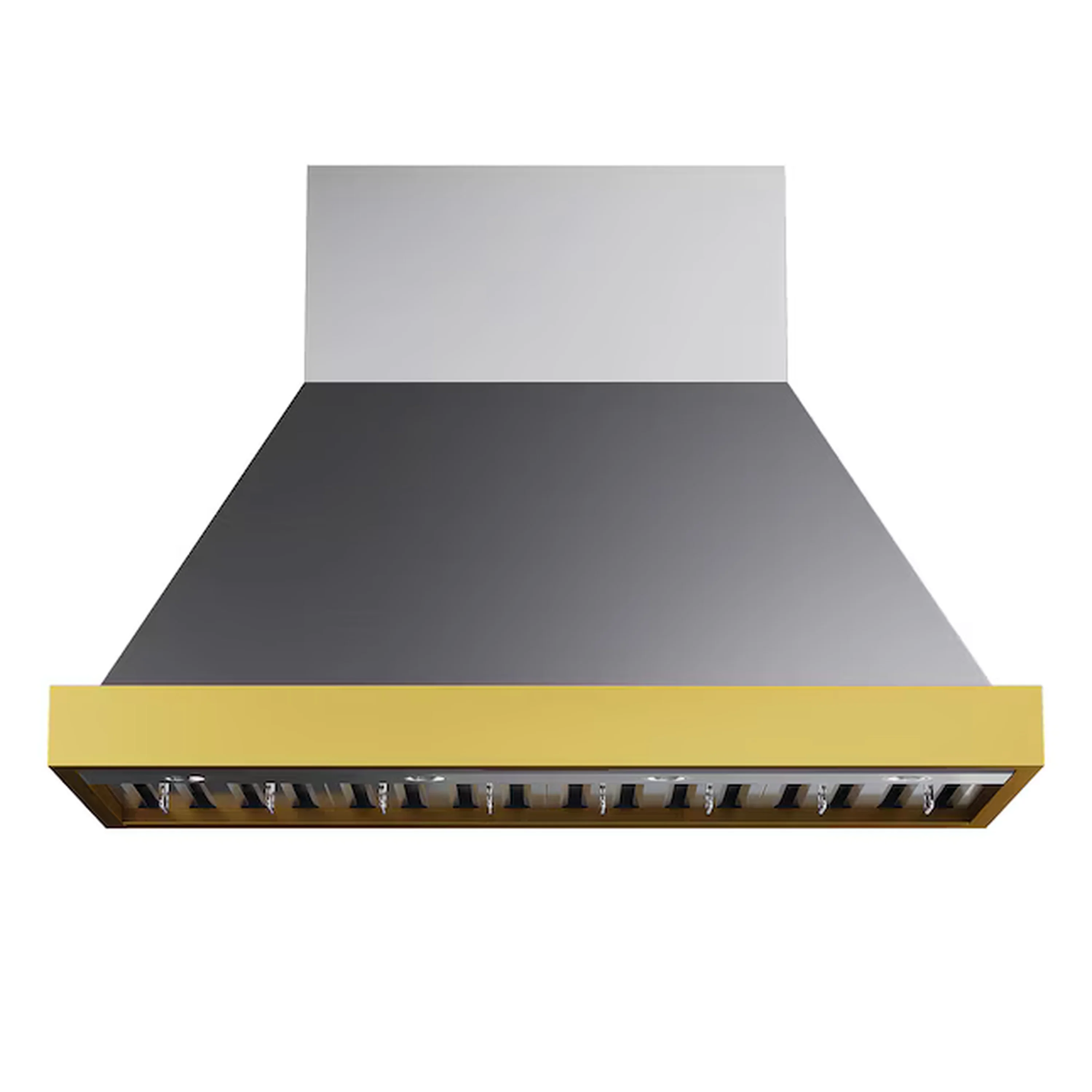 Kucht 48-Inch 800 CFM Ducted Wall Mount Range Hood in Stainless Steel with Gold Accents (KRH48SG)