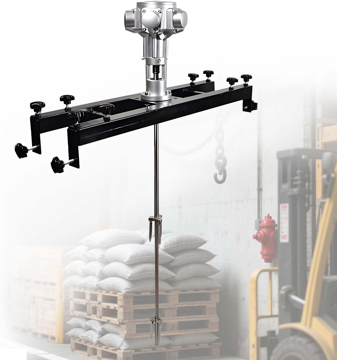 1/2HP, 3/4PHP, 1HP IBC Air Agitator 265 Gallon Pneumatic Tank Mixer Machine with Folding Propeller and Support Hanger, Paint Stirring Machine Mix Tool, for IBC Ton Barrels