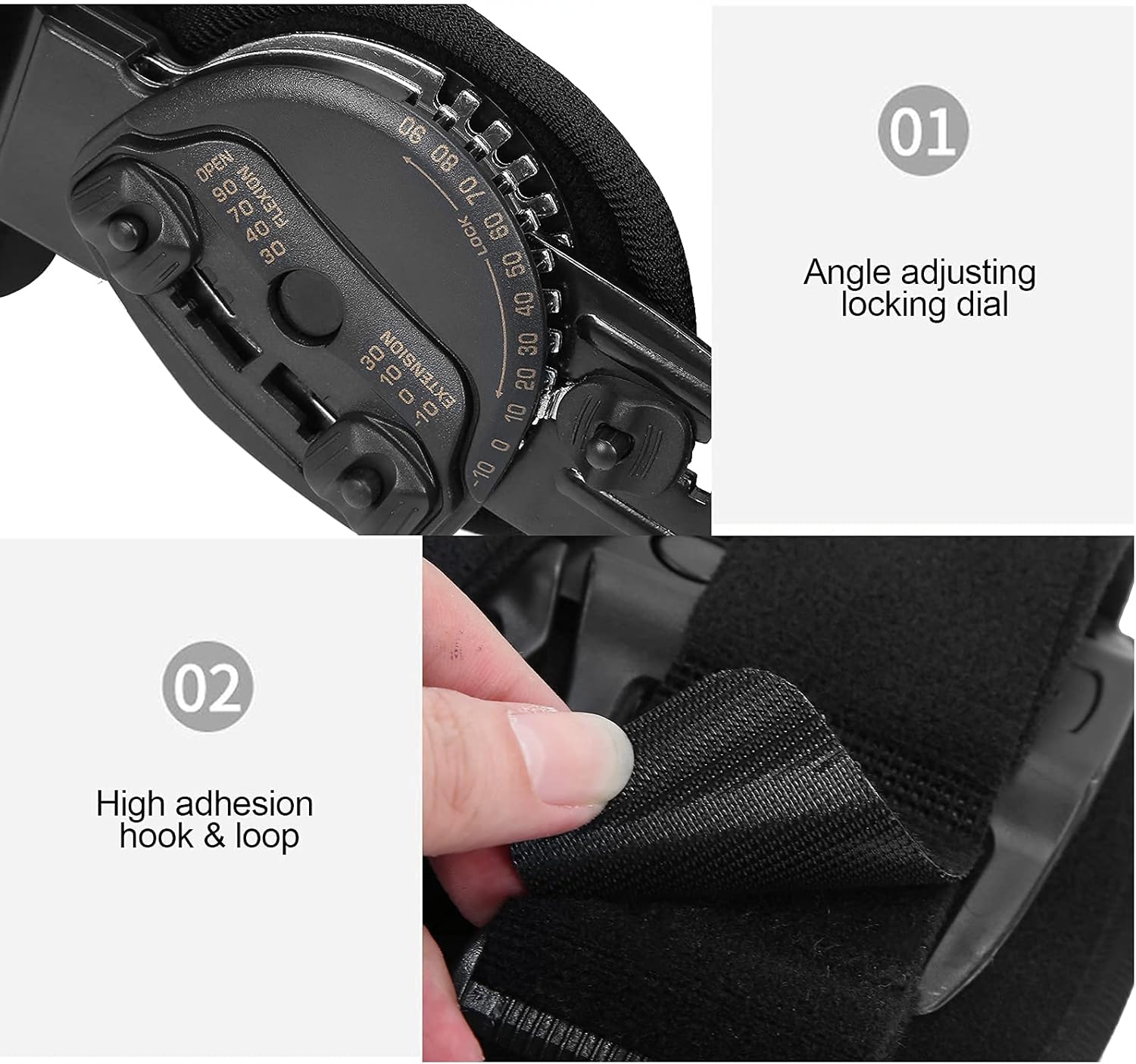 Leg Brace, Knee Brace Adjustable and Breathable Hinged Knee Brace Knee Splint Injury - Orthosis Stabilizer Hinged Immobilizer for Knee Sprain Ligament