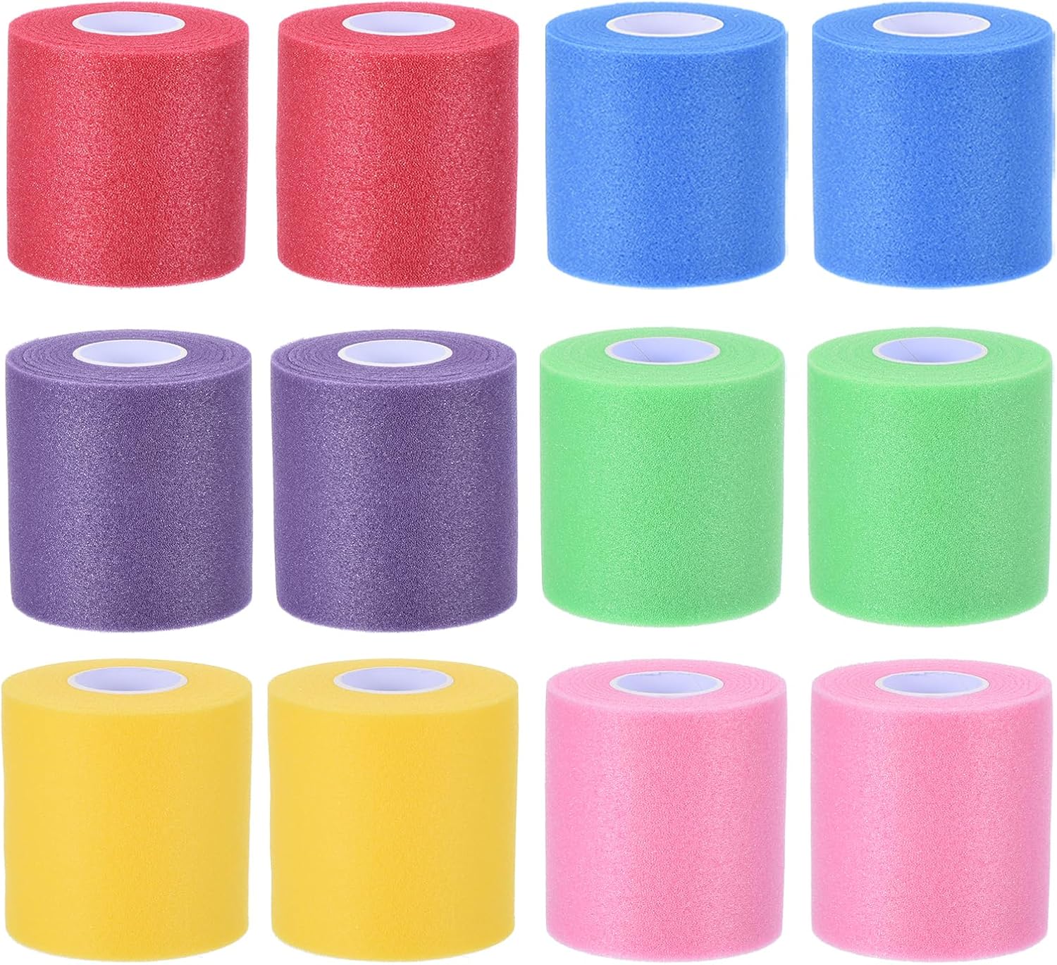 PATIKIL Foam Sports Pre-Wrap Athletic Tape Sports Elastic Wrap Breathable Bandage Rolls Tennis Racquet Grip Tape Cushion Wrap for Hair Ankles Wrists