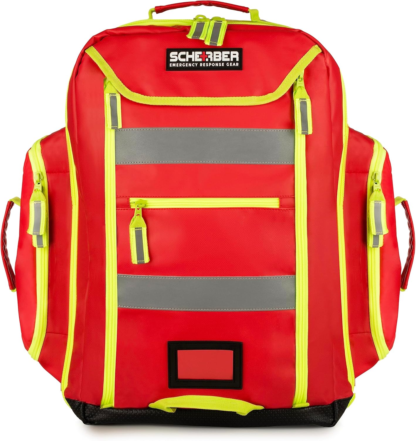 Scherber Fully-Stocked Premium First Responder Backpack | EMT/EMS Medic Trauma, Bleeding & Oxygen Medical Kit | CAT Tourniquet, QuikClot 4x4, HyFin Chest Seal & 250+ First Aid Supplies - Red