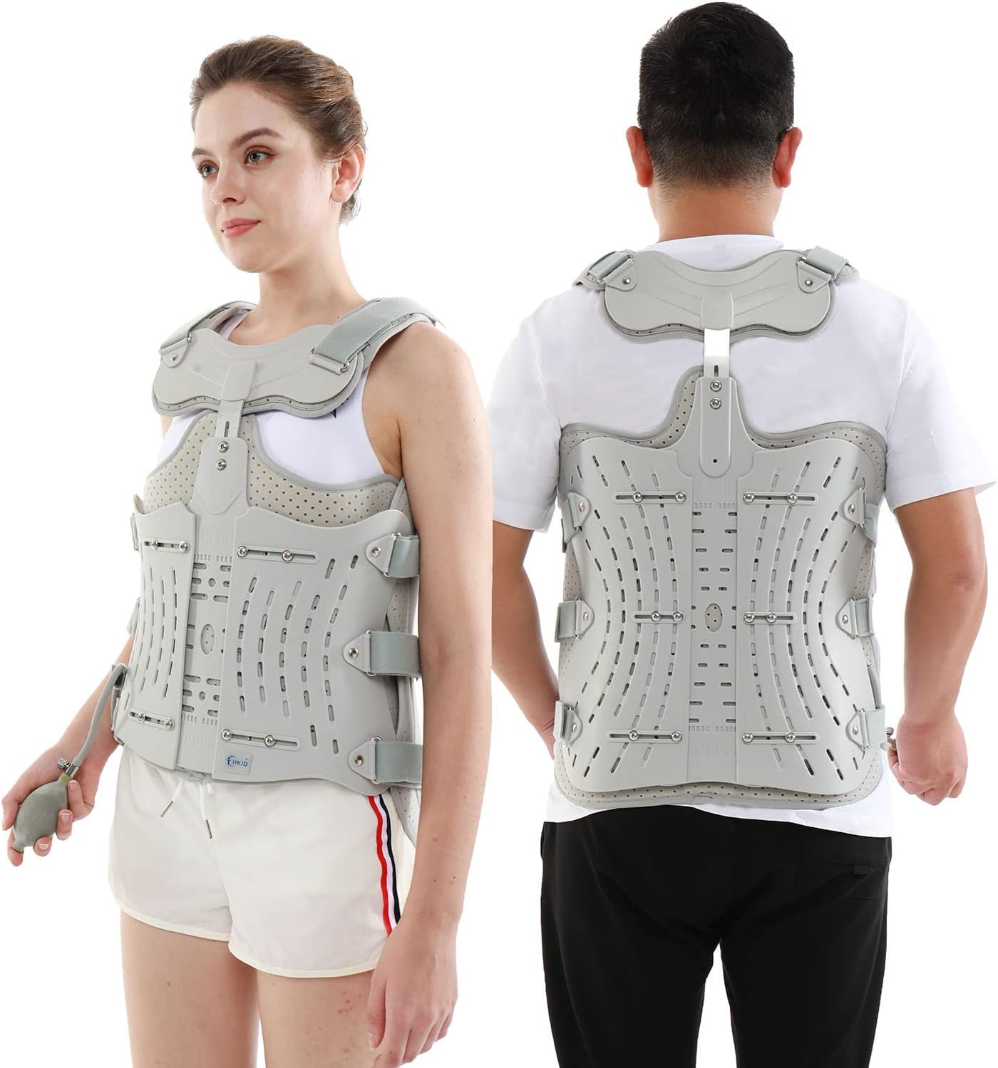 TLSO Inflatable Thoracolumbar Fixed Back Spinal Brace, Pain Relief and Straightener for Fractures Lightweight & Adjustable Back Brace for Kyphosis,Osteoporosis,Mild Scoliosis & Post Surgery Support,