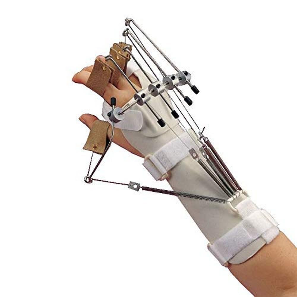 Rolyan Adjustable Outrigger Kit for Extension, Dynamic Finger Extension Splint, Single-Handed Splinting, Rod Adjusters for Individual Finger Positioning, D-Ring Attachment, Fits Most Adults Hands