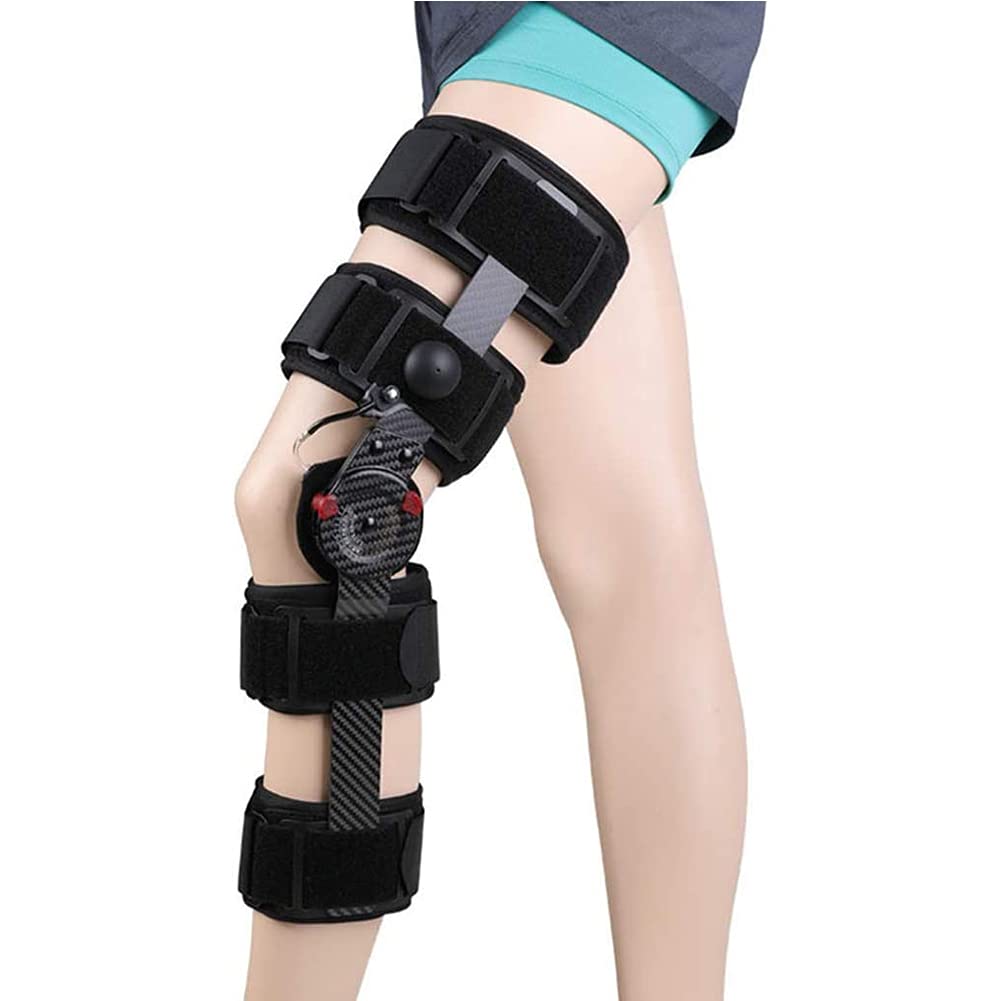 Hinged Rom Knee Brace Adjustable Post Op Patella Brace Support Stabilizer Pad Orthosis Splint Wrap Medical Orthopedic Guard Protector - Knee Brace Support