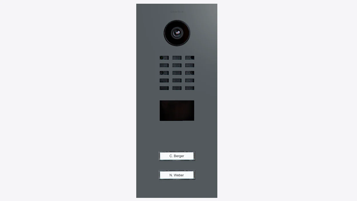 DoorBird D2102V IP Video Door Station, 2 Call Button in Iron Grey, RAL 7011