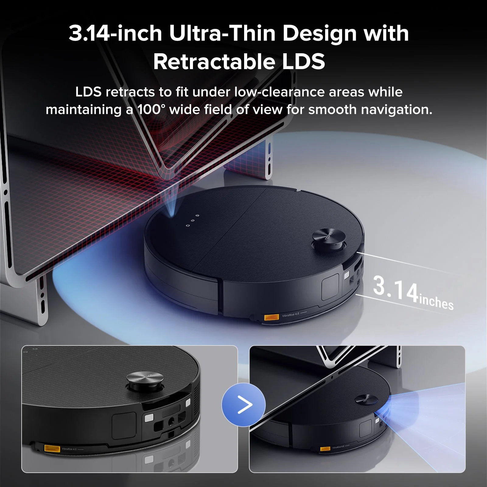 Roborock Saros 10 Robot Vacuum with Dual Anti-tangle System, 22000 Pa Suction Power (Upgraded from S8 MaxV Ultra)