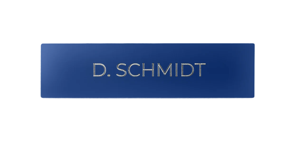 DoorBird Nameplate for One Call Button D21X  in , RAL 5002 Ultramarine Blue - Individual Engraving