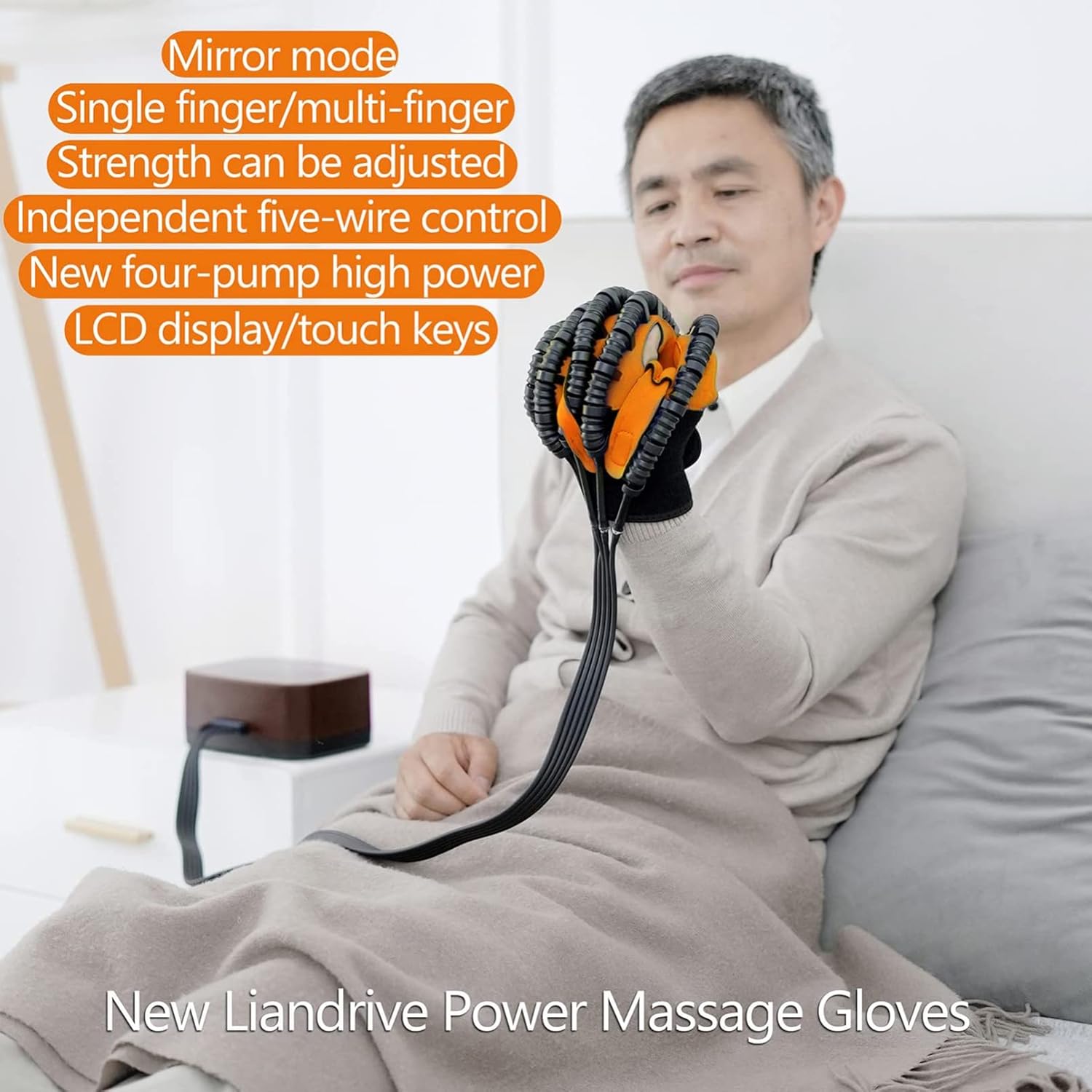 Rehabilitation Robot Gloves Finger Training Help Patient with Hand Dysfunction to Independently Carry Out Rehabilitation Training(Size:XL Code,Color:Right Hand)