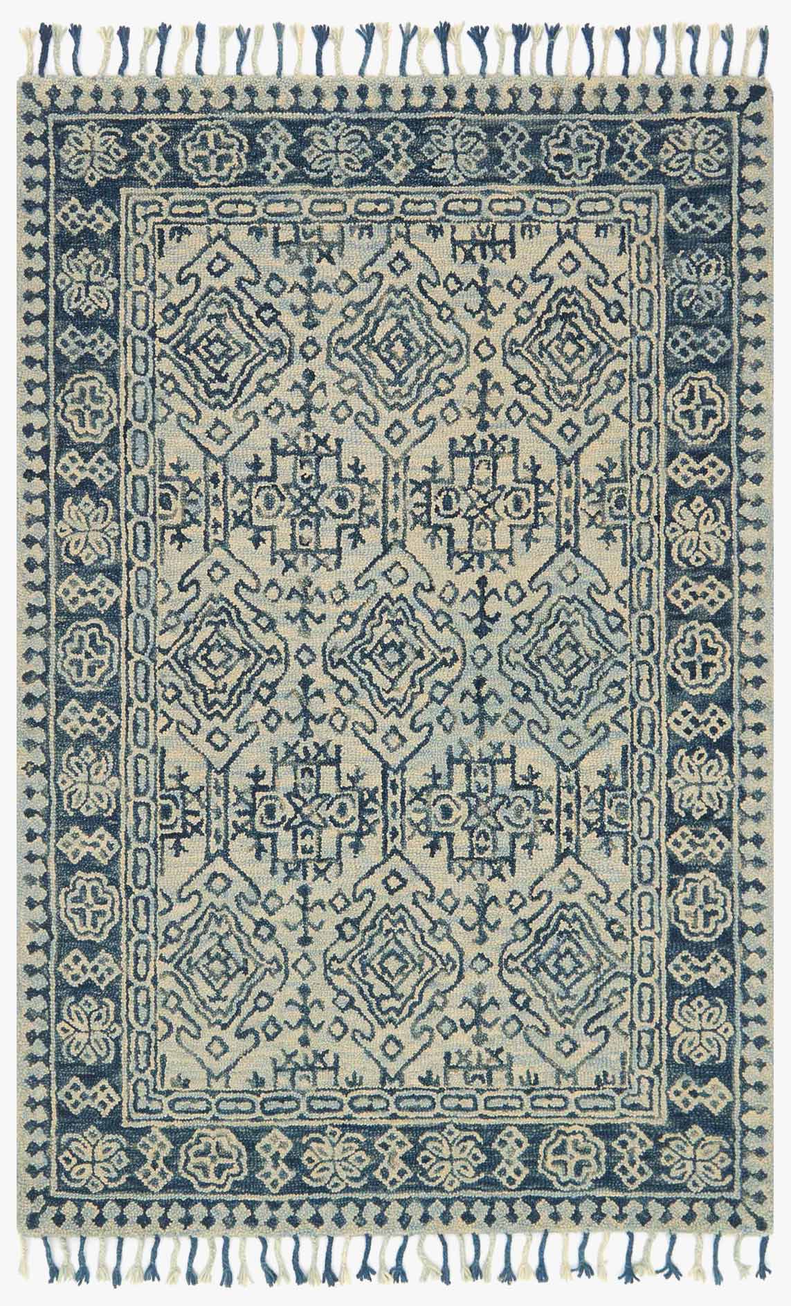 Loloi Zharah Collection - Transitional Hooked Rug in Mist & Blue (ZR-09)