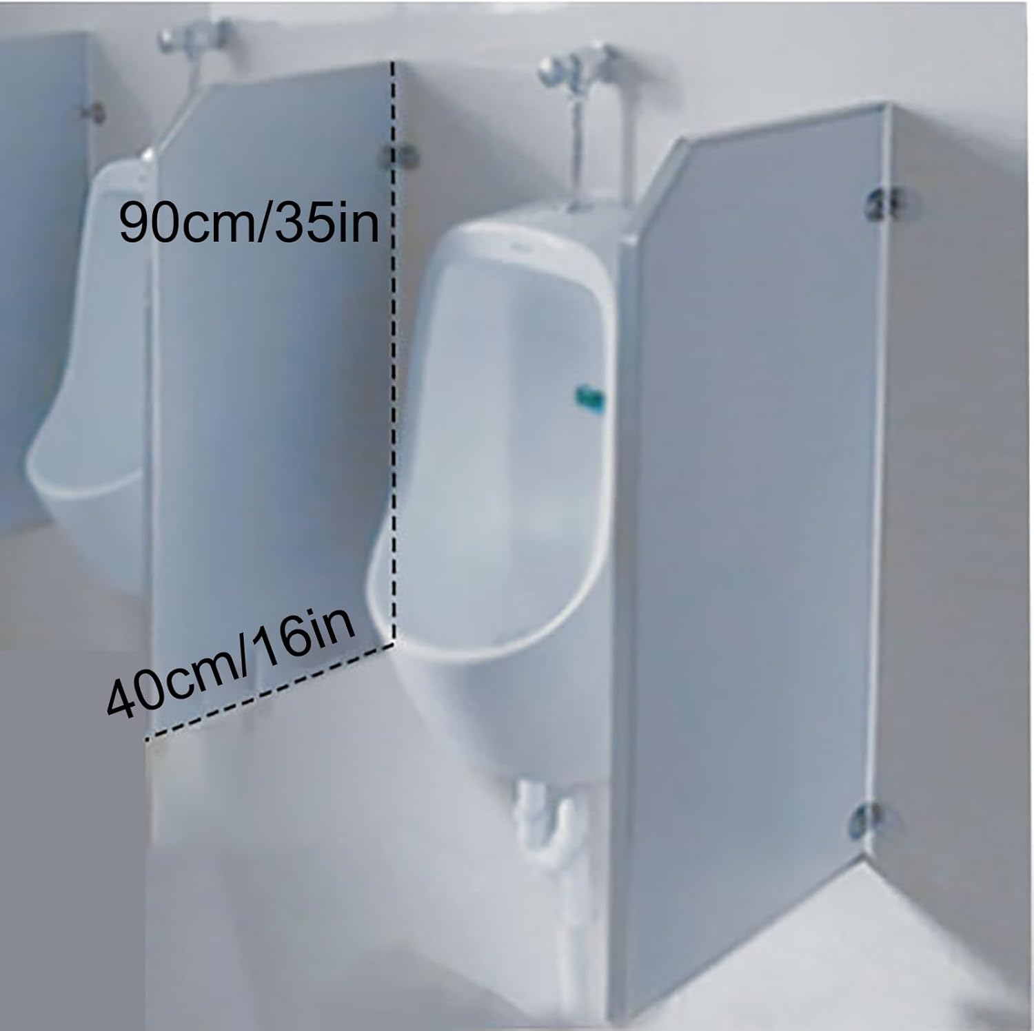 Urinal Screen Toilet Partition, Toilet Partition with Urinal Privacy Screen for Men, Wall-Mounted Wooden Partition Panel Board Urinal Baffle, Schools/Shopping Centers