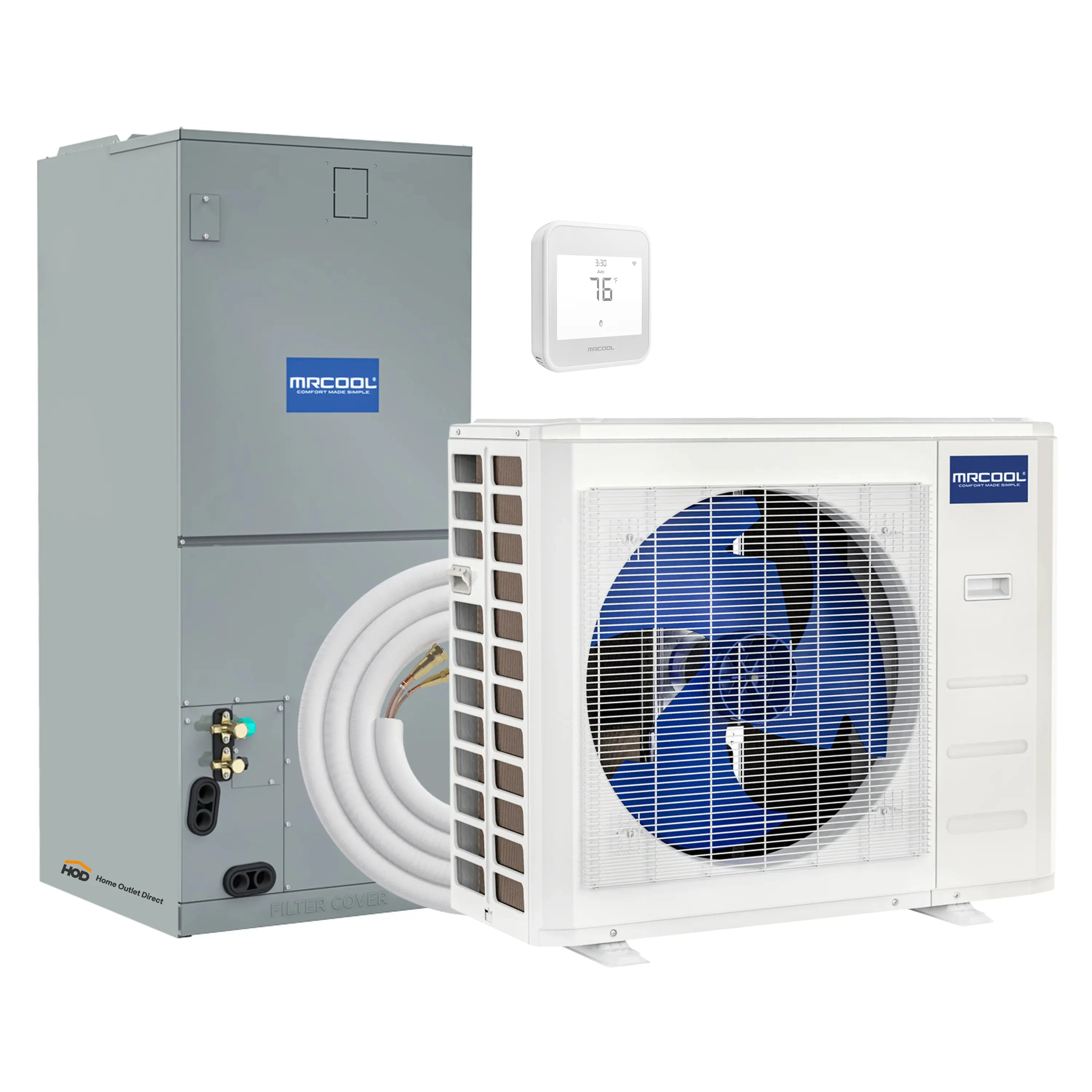 MRCOOL VersaPro 2nd Gen Central Split System with 24K BTU, 2 Ton, 18.1 SEER2, Heat Pump Condenser and Ducted Air Handler with 35 Ft. R-454B No-Vac Line Set (MVP-24-HP-230A35)