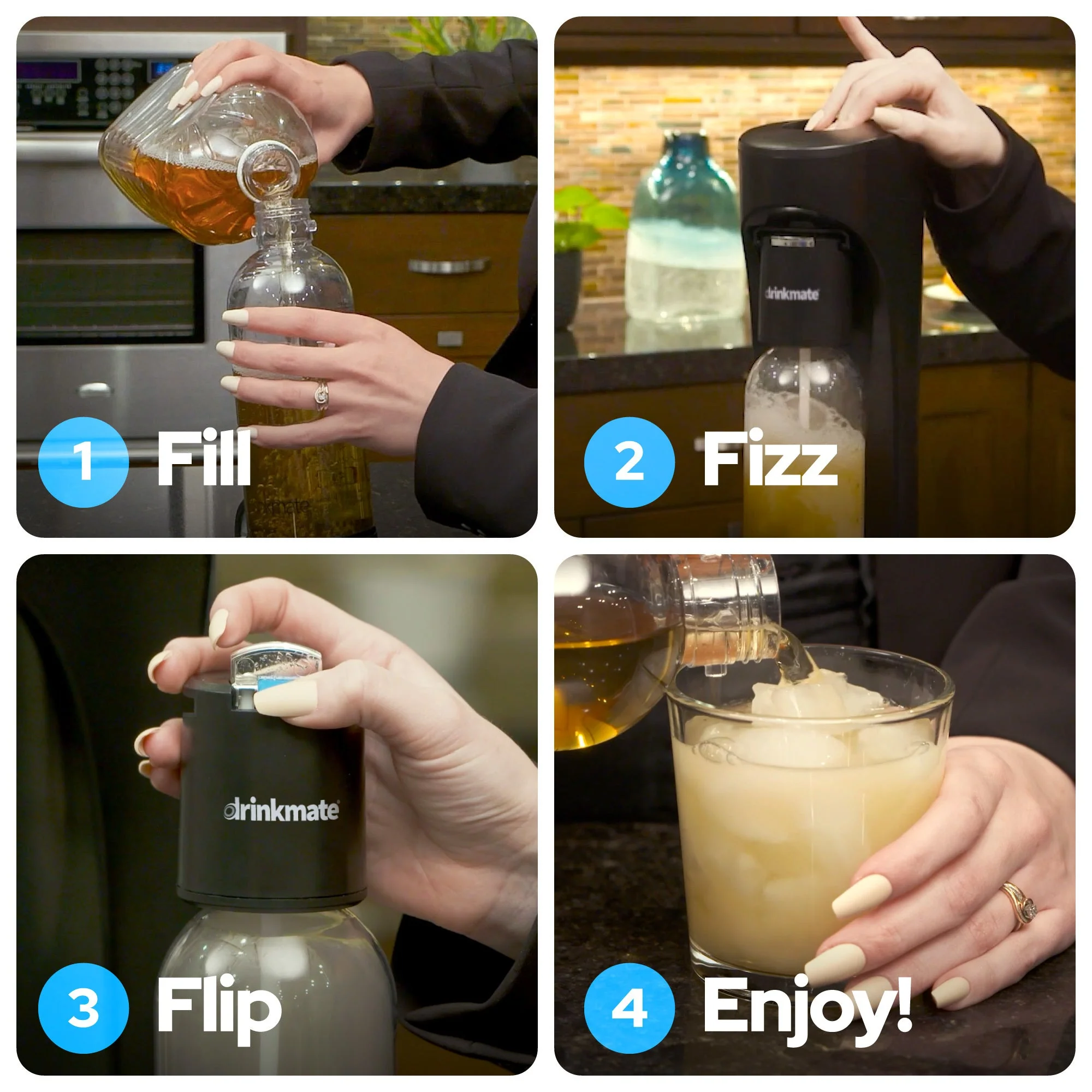 Drinkmate OmniFizz Sparkling Water and Soda Maker 1 Cylinder and extra 0.5L Bottle Special Bundle