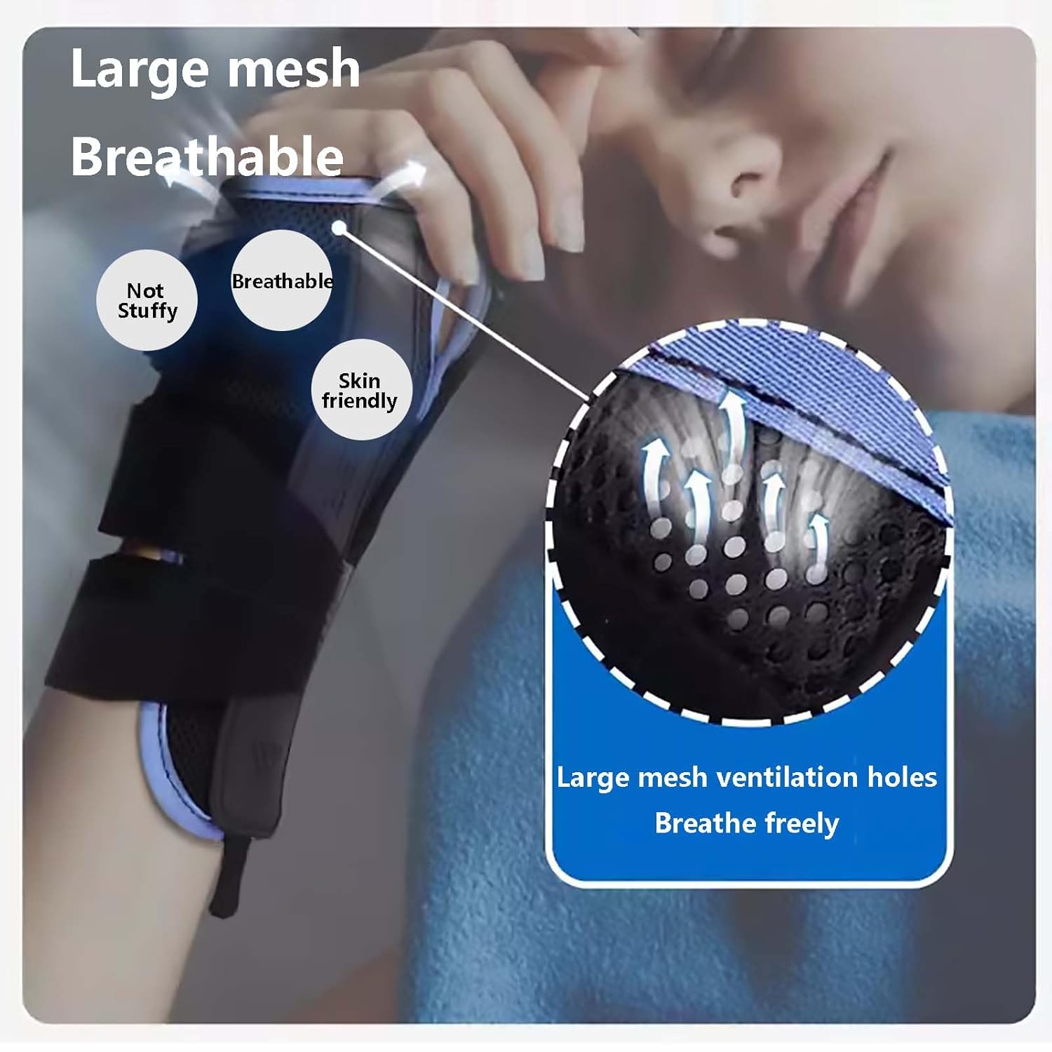 HAILM Thumb Brace with Metal Splints, Breathable Wrist Brace Carpal Tunnel, Fits Men and Women, Help Relieve Joint Pain, Arthritis, Tendonitis, Wrist Fractures/Sprain,Left hand,S