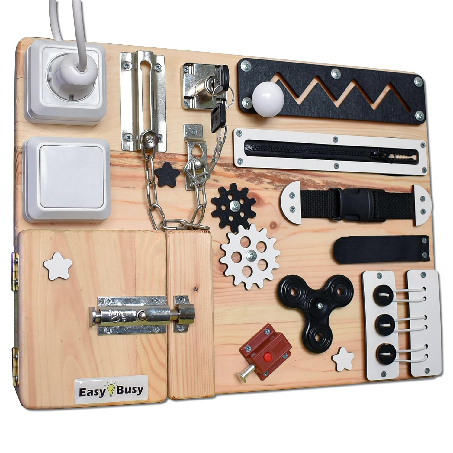 Small Sensory Therapy Board for Dementia and Alzheimer’s – Fine Motor Arm Activity Tool for Seniors – Dementia Busy Board S Size (Without a wooden stand)