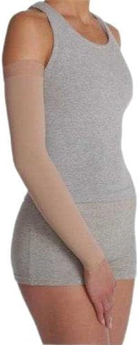 Juzo 2001CGLSB06 IV Soft Circular Knit Arm Sleeve 20-30 mmHg Long with Silicone Border - White