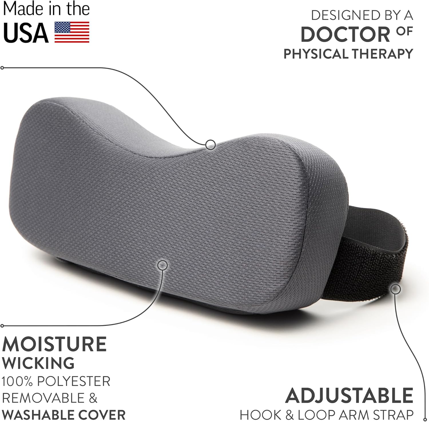 OPTP PRO Shoulder Support – Shoulder Pillow for Rotator Cuff Pain, Use During Recovery Following Surgery and Post Shoulder Sling - Post-Athletic Recovery Tool - Standard Size