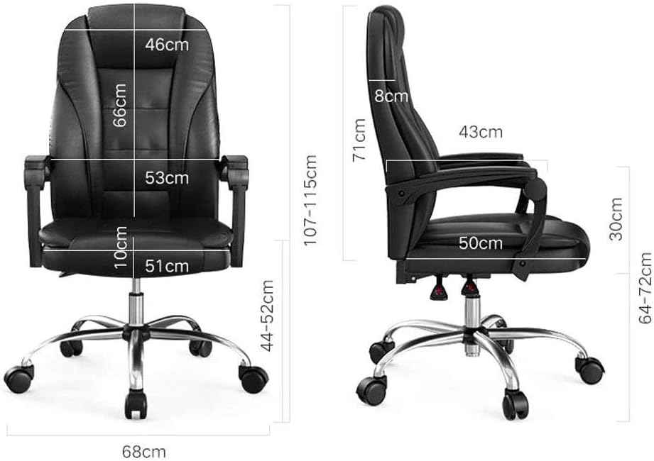 Ergonomic High Back Bonded Leather Executive Chair with Flip Up Arms and Lumbar Support, Black (Style 2 One Size)
