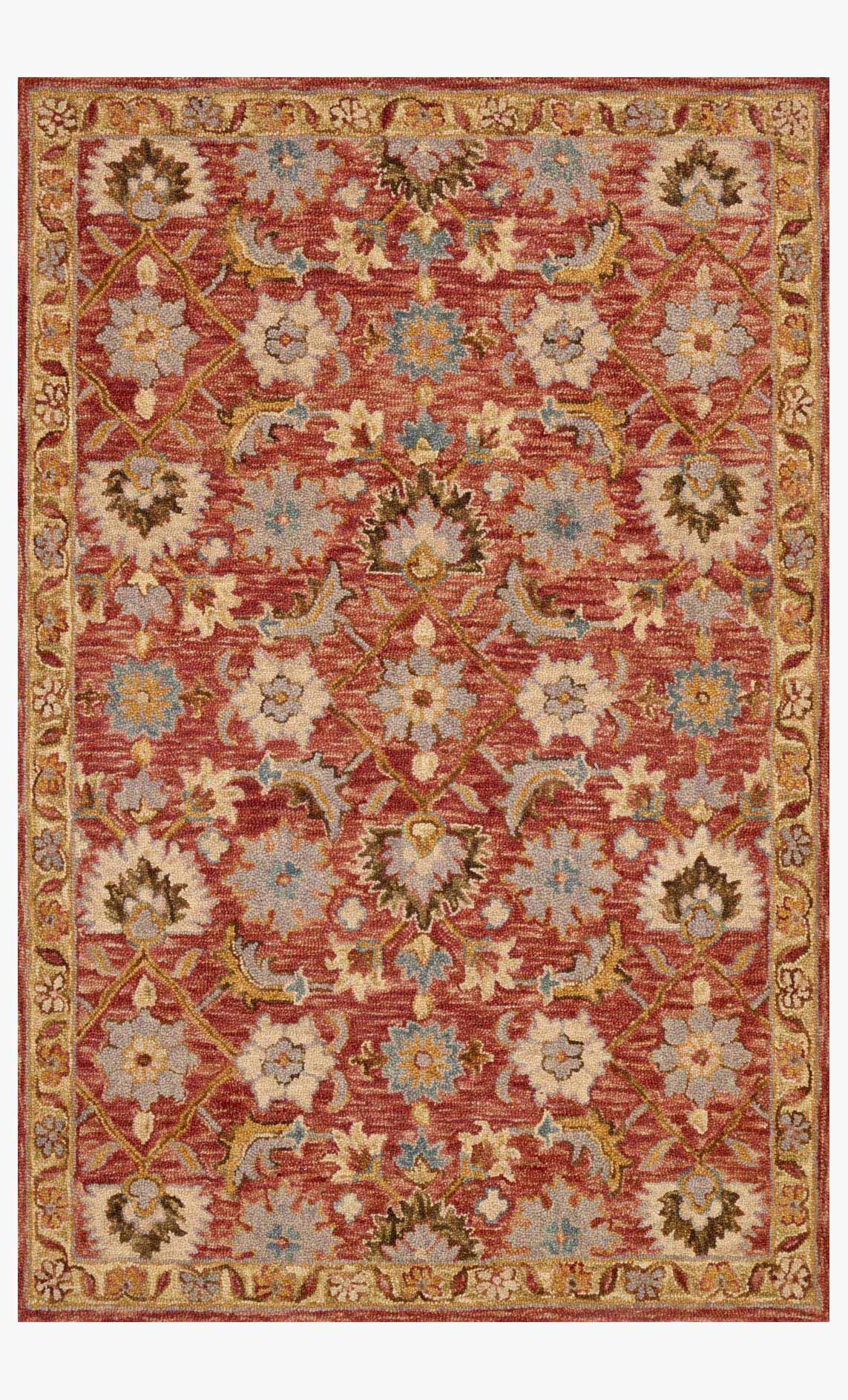 Loloi Victoria Collection - Traditional Hooked Rug in Terracotta & Gold (VK-09)
