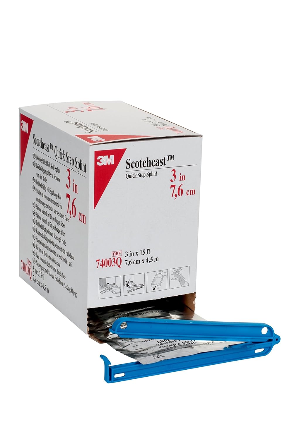 3M 74003Q Scotchcast Quick Step Double Sided Felt Roll Splint, 3