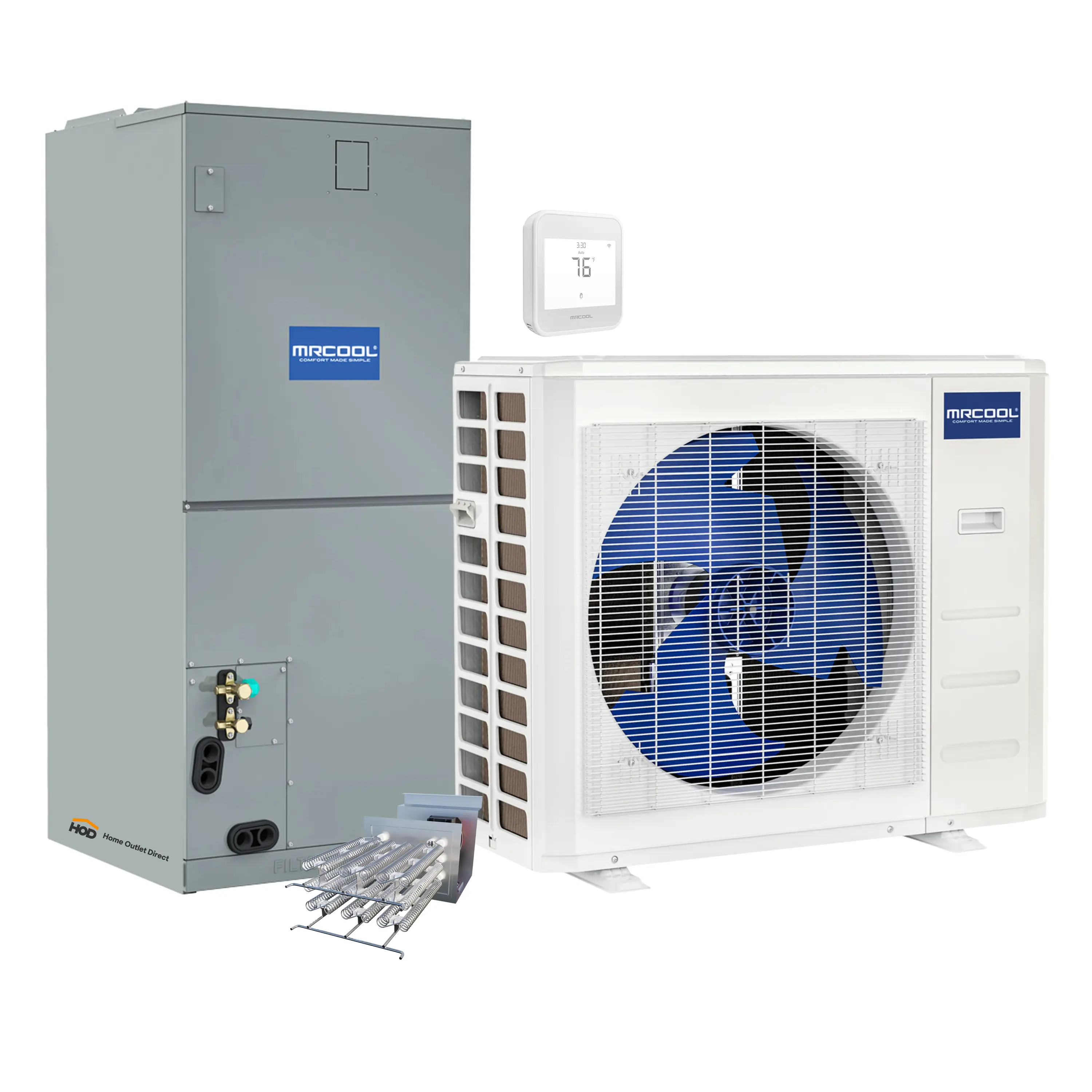 MRCOOL VersaPro 2nd Gen Central Split System with 24K BTU, 2 Ton, 18.1 SEER2, Heat Pump Condenser and Ducted Air Handler with 15kW Heat Kit  (MVP24HP2A00OH15)