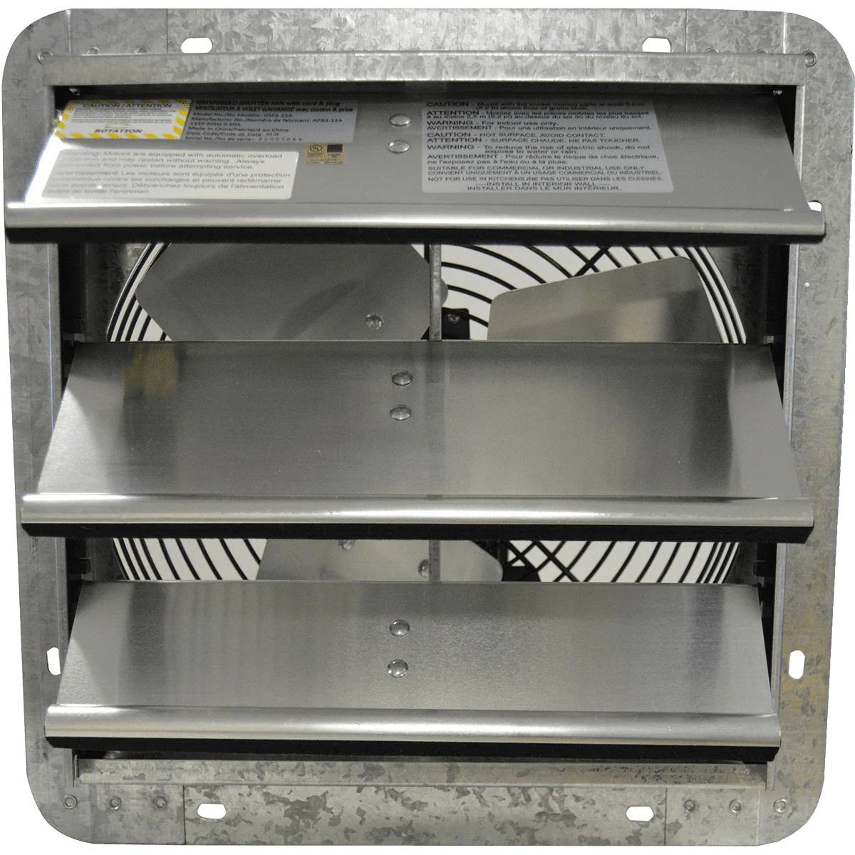 Canarm GSF Series 10-In. Galvanized Shutter Exhaust Fan