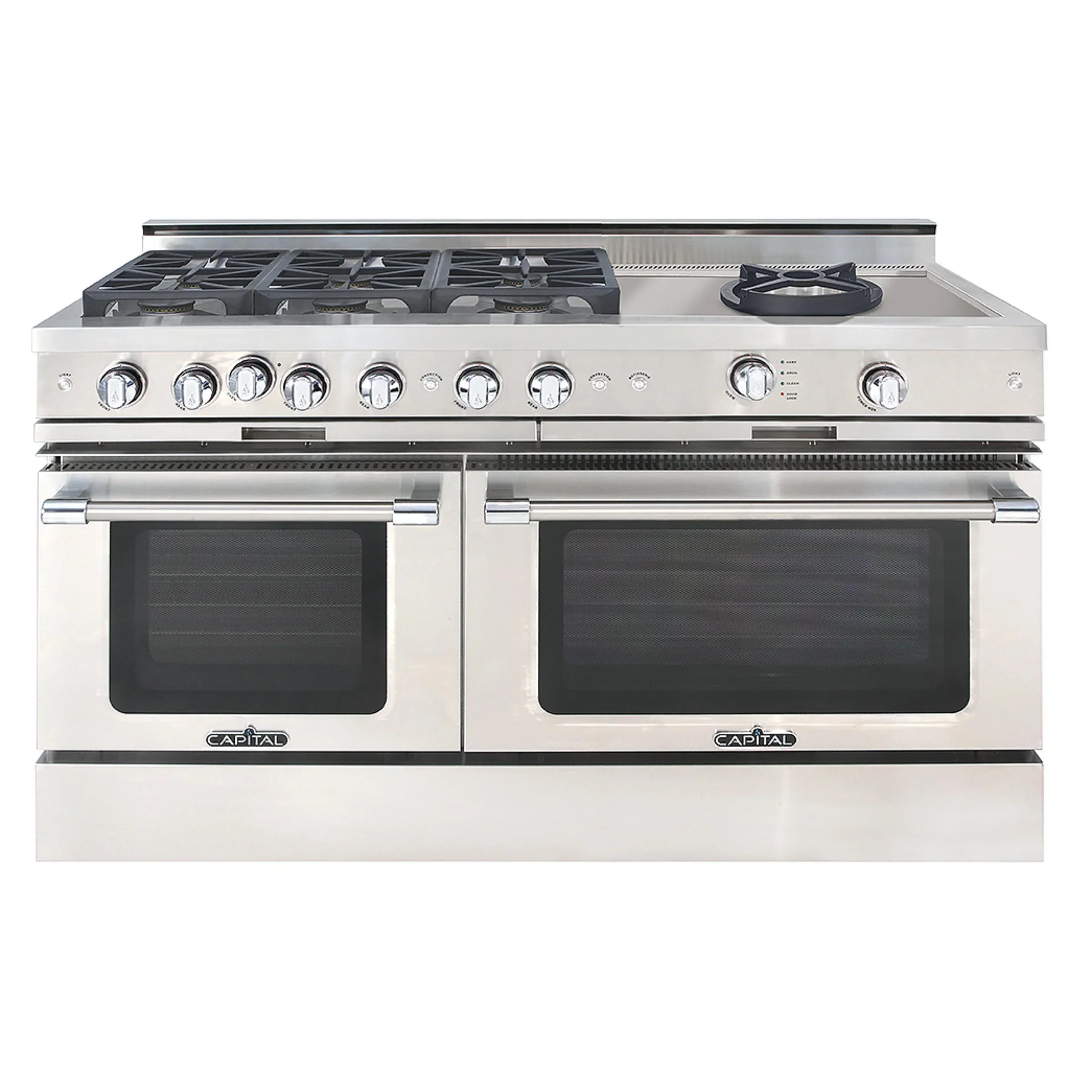 Capital 60-Inch Grand Chef Gas Range in Stainless Steel with 6 Sealed Burners, & 24-Inch Open Burner Wok (GSCR606CW)