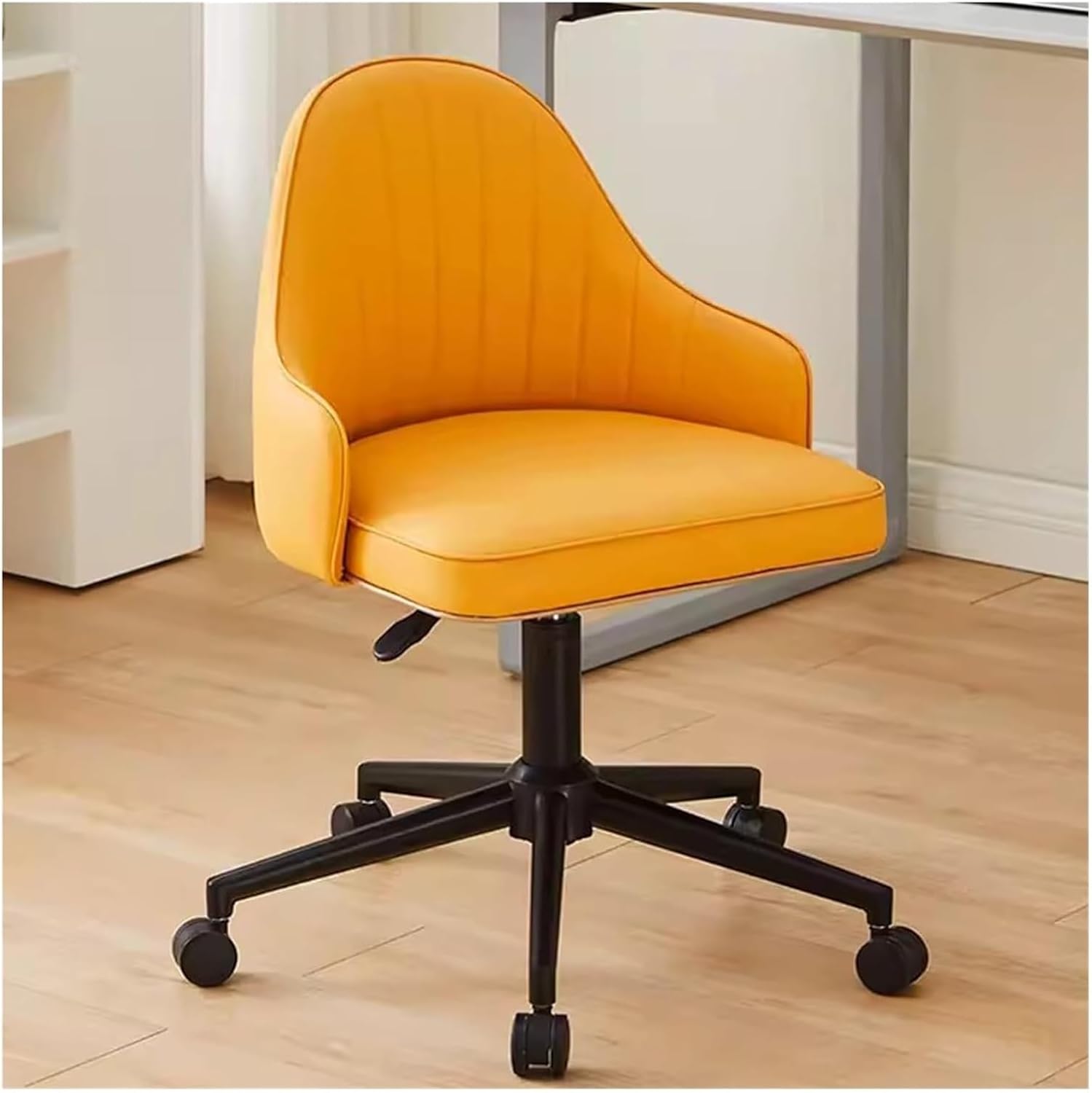 Chair Ergonomic Office Chair Desk Chair Mid Back Executive Pu Leather Adjustable Computer Desk Gaming Chairs Comfortable Padded Arm Lumbar Support Rolling Swivel Chair/(A-Size