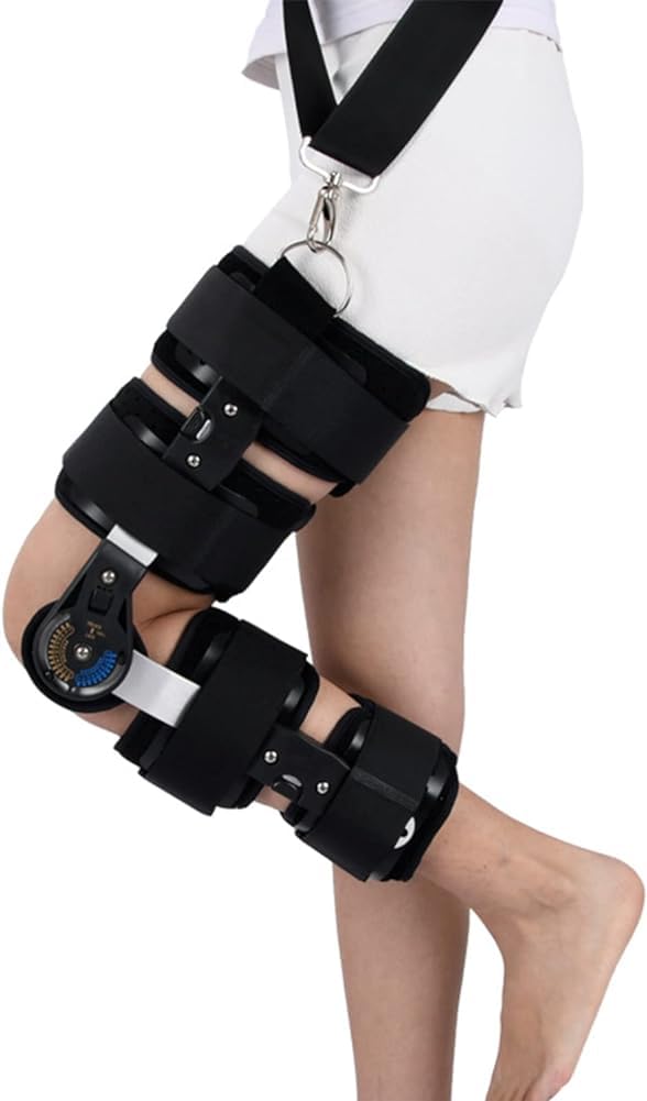 Hinged ROM Knee Brace, Postoperative Brace for Recovery Stabilization, Immobilization Splint Support Brace for Meniscus Tear 502