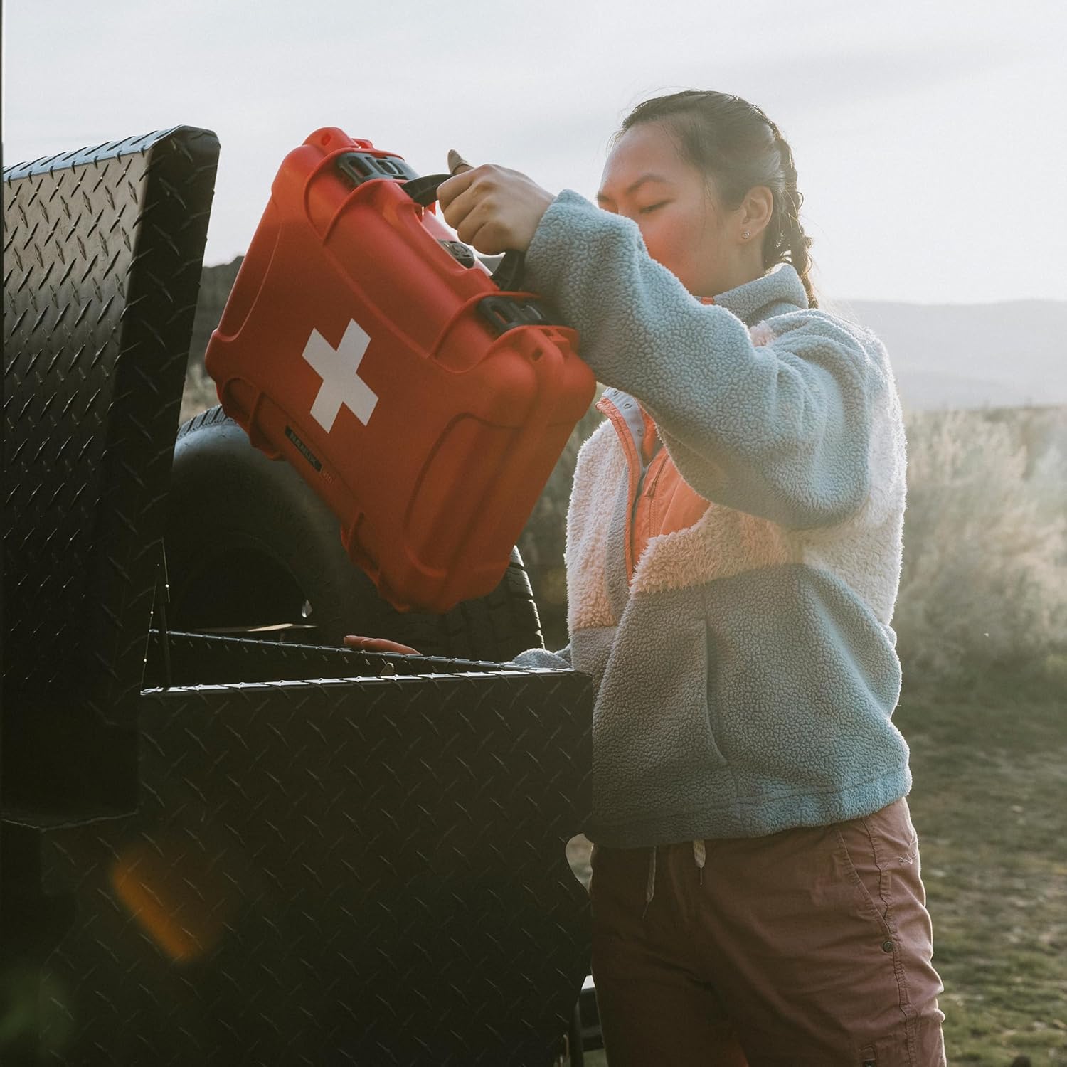 NANUK 904 Waterproof First Aid Kit 110pcs – Durable, Pre-Stocked First Aid Emergency Kit with Bandages, Tick Removal Tool, and More – Dustproof, Impact-Resistant, Floats (10.2