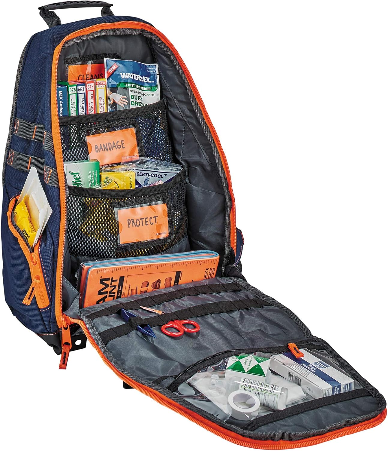 Ergodyne Arsenal 5244 Responder Backpack, with Class A First Aid Kit Supplies Included, Orange