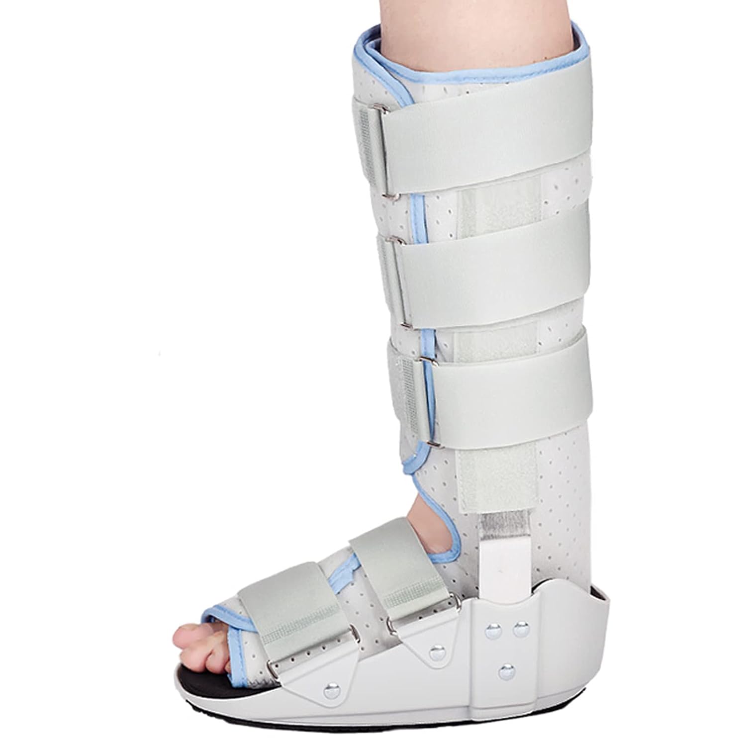 Walking Boot Fixed Ankle Brace Strap Support Foot Orthosis Plantar Splint Brace Thick Sole Shock Absorption For Ankle Foot Injuries For Left And Right Feet (Long M)