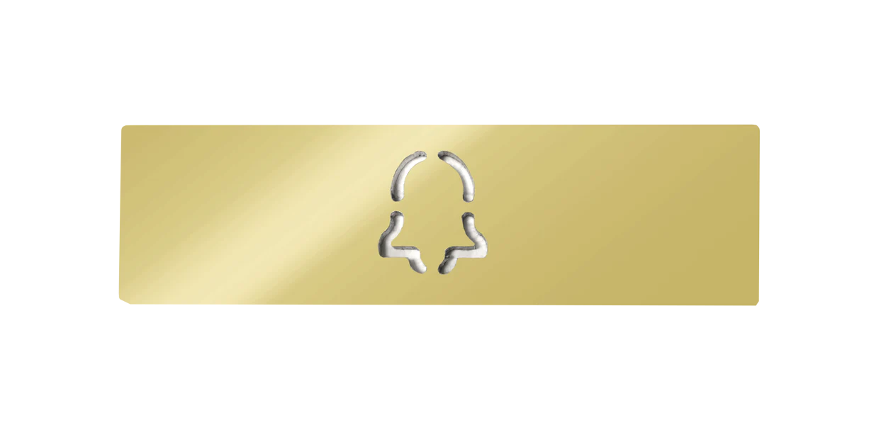 DoorBird Nameplate for One Call Button D21X  in Brass - Engraved