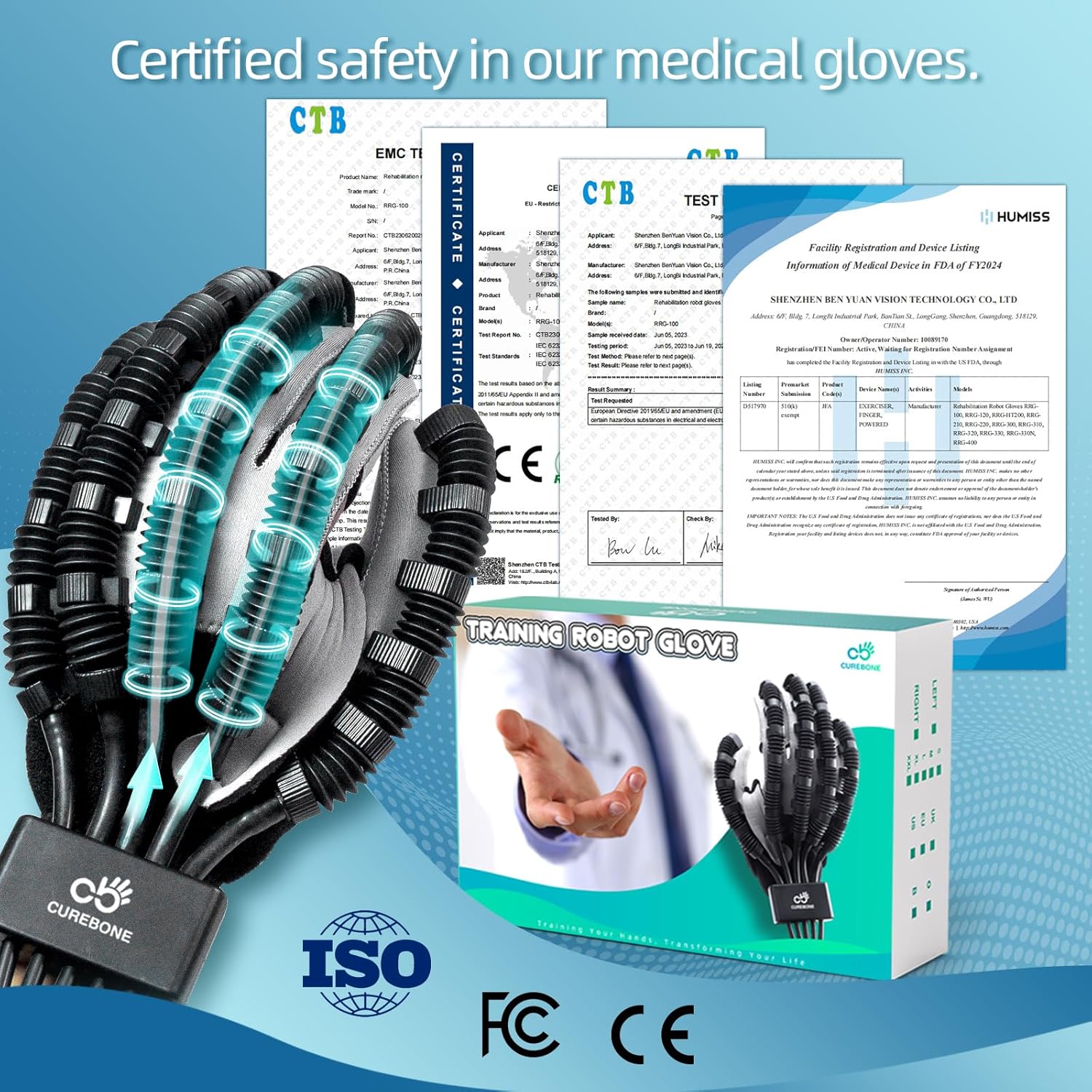 Rehabilitation Robot Gloves, Hand Rehabilitation Robot Gloves, Elite, Easy to Use