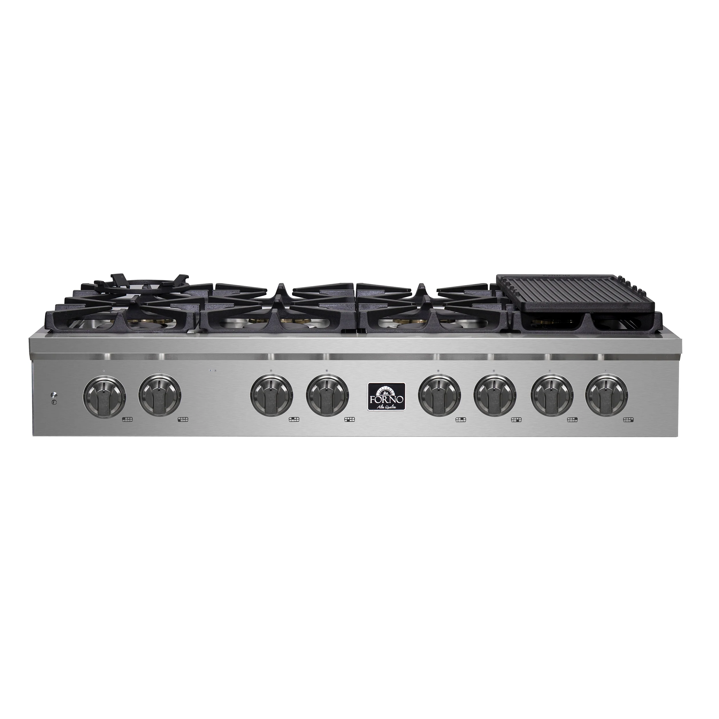 Forno Spezia 48-Inch Gas Rangetop, 8 Burners, Wok Ring and Grill/Griddle in Stainless Steel (FCTGS5751-48)